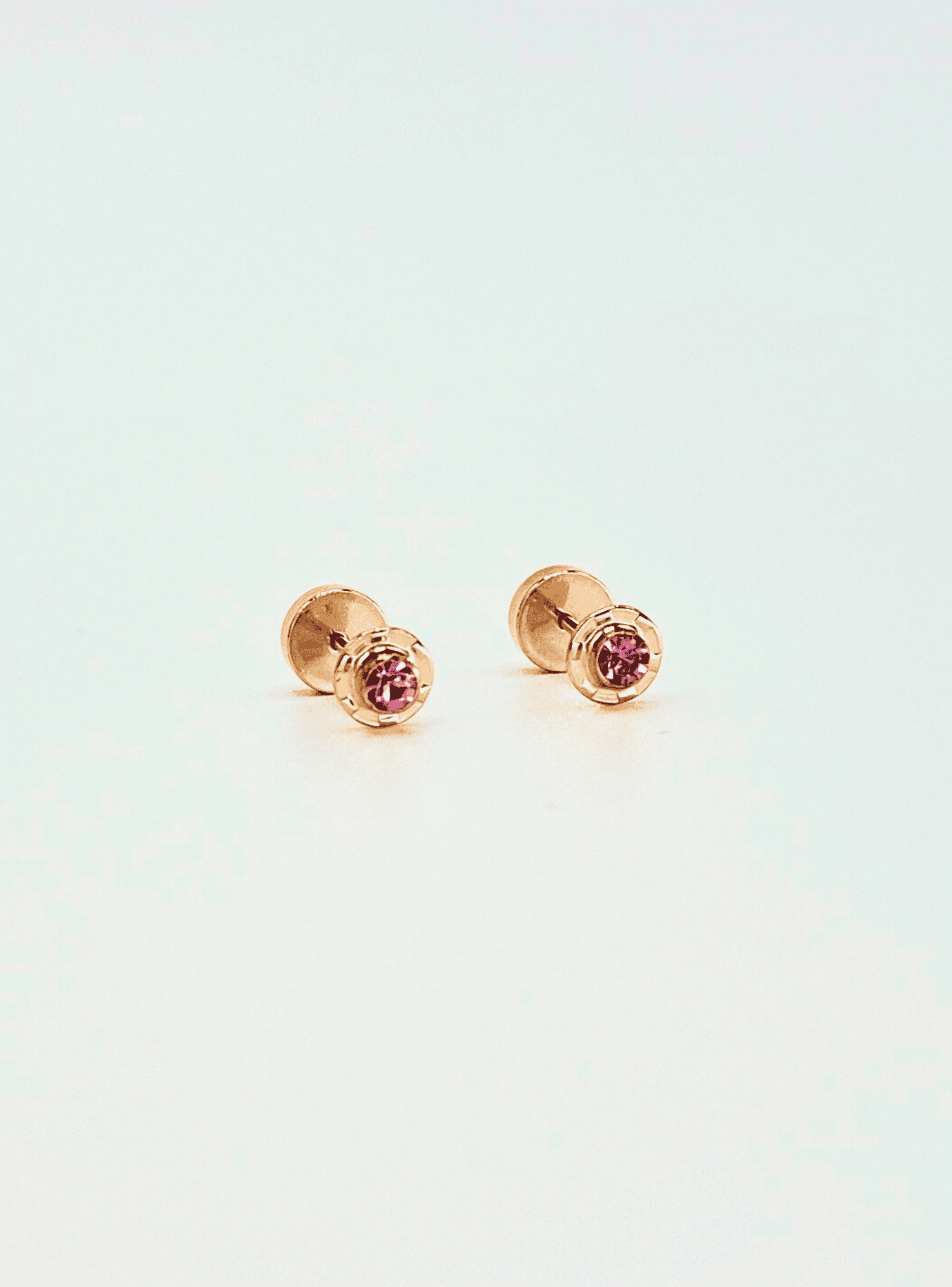 Aros abridores para bebé y niña laminados en oro de 20k modelo piedra de circón S-3