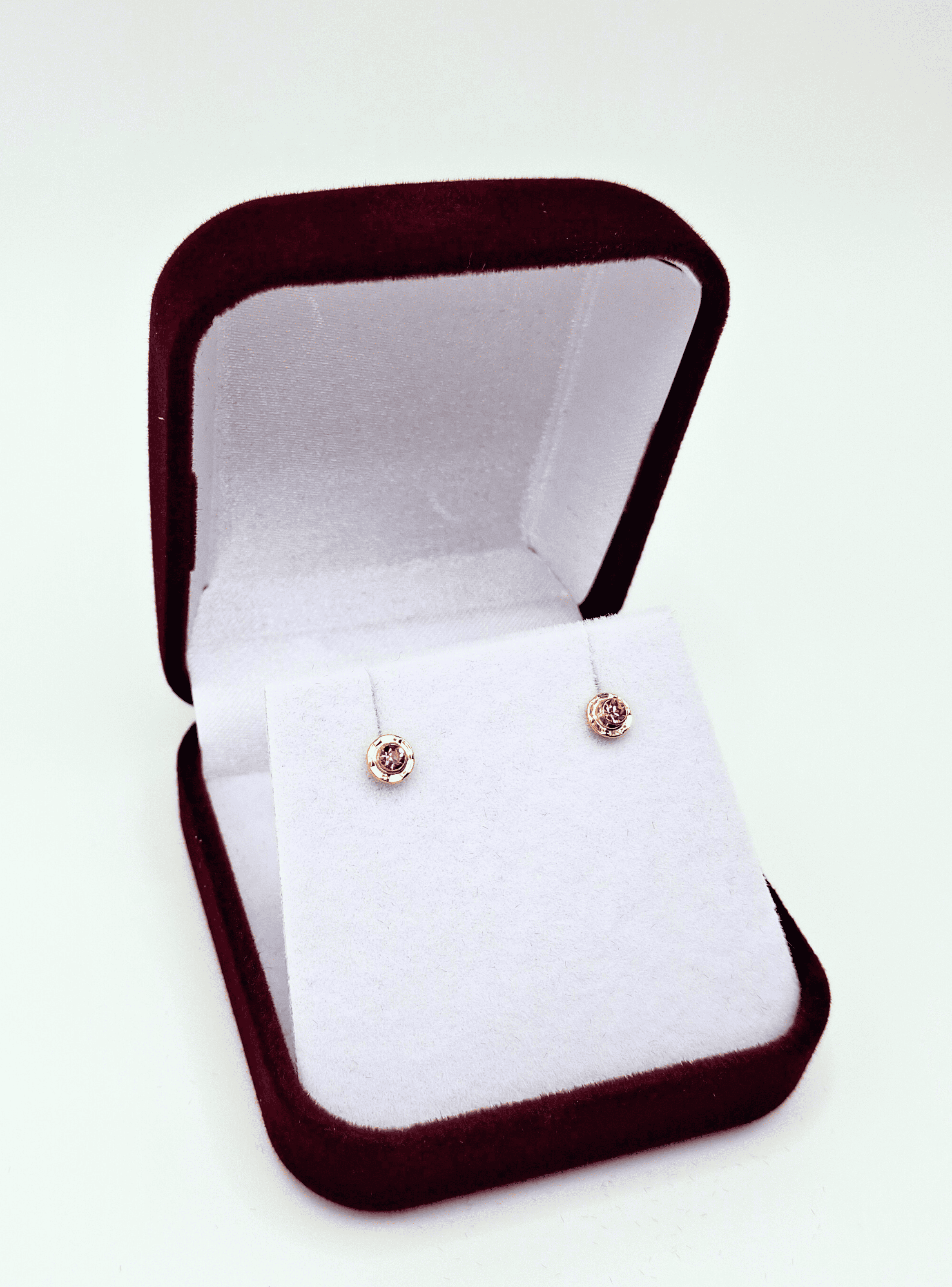 Aros abridores para bebé y niña laminados en oro de 20k modelo piedra de circón S-4