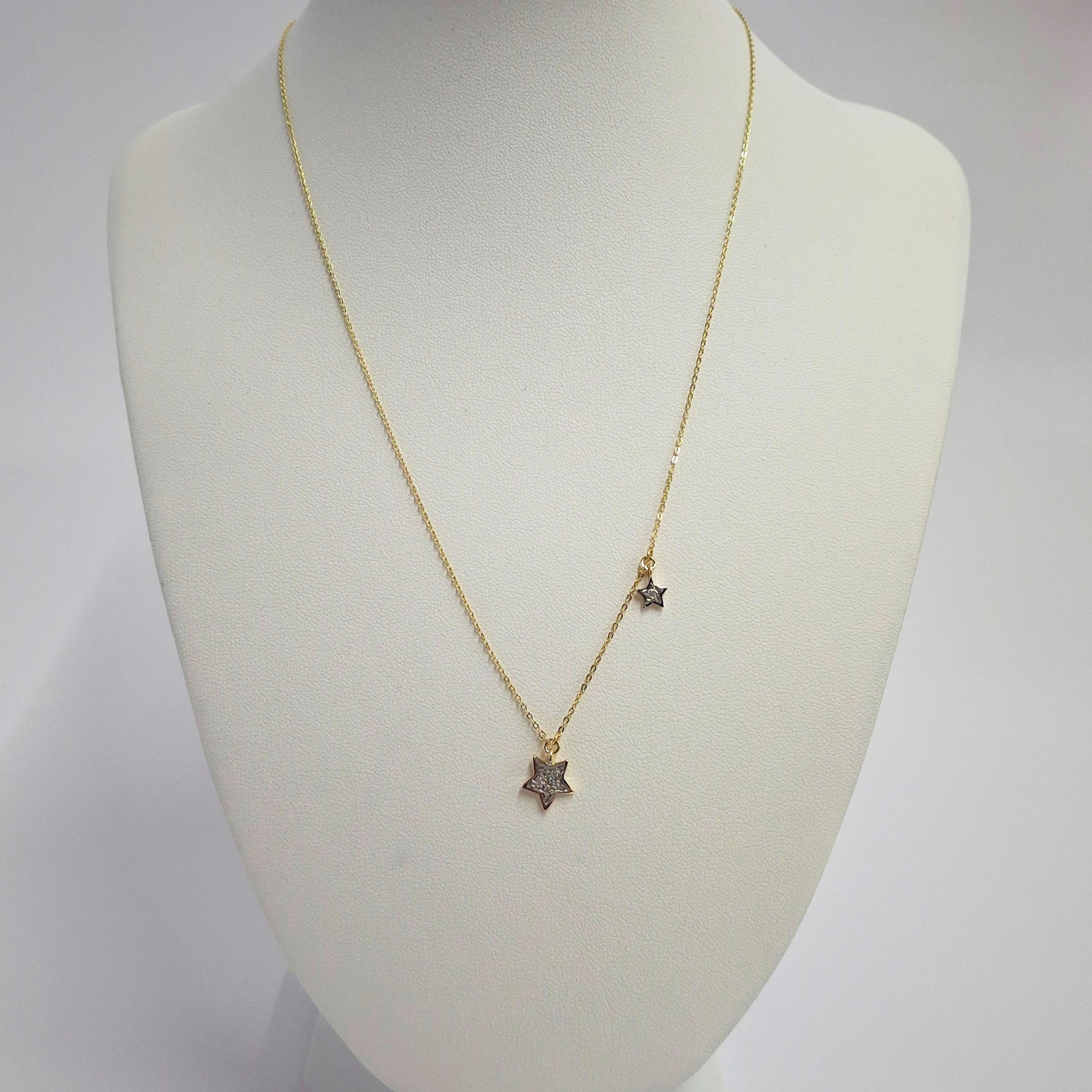 Collar oro amarillo italiano 18k, modelo estrellas-3