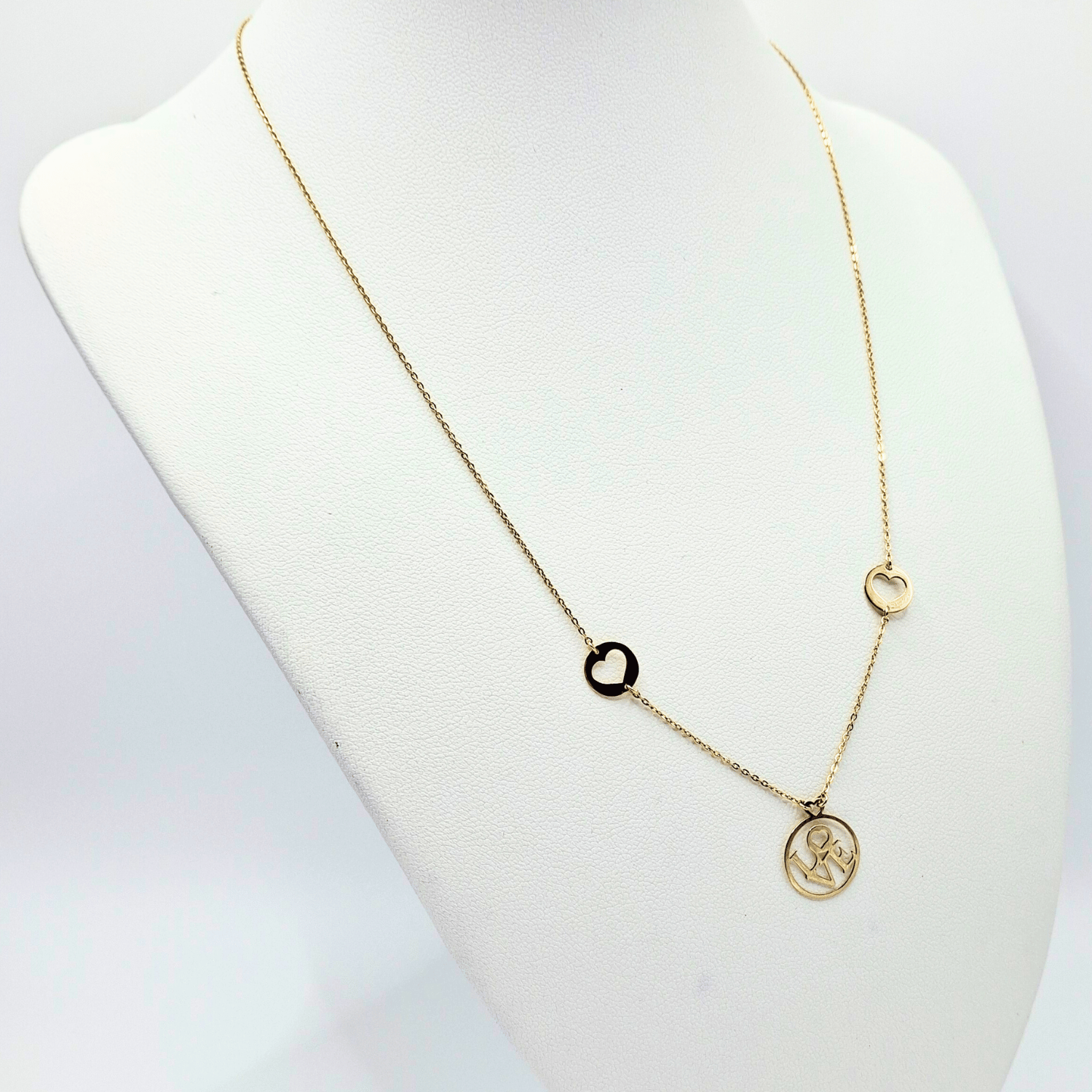 Collar modelo LOVE oro 18k, cadena forzatina 45 cm-2