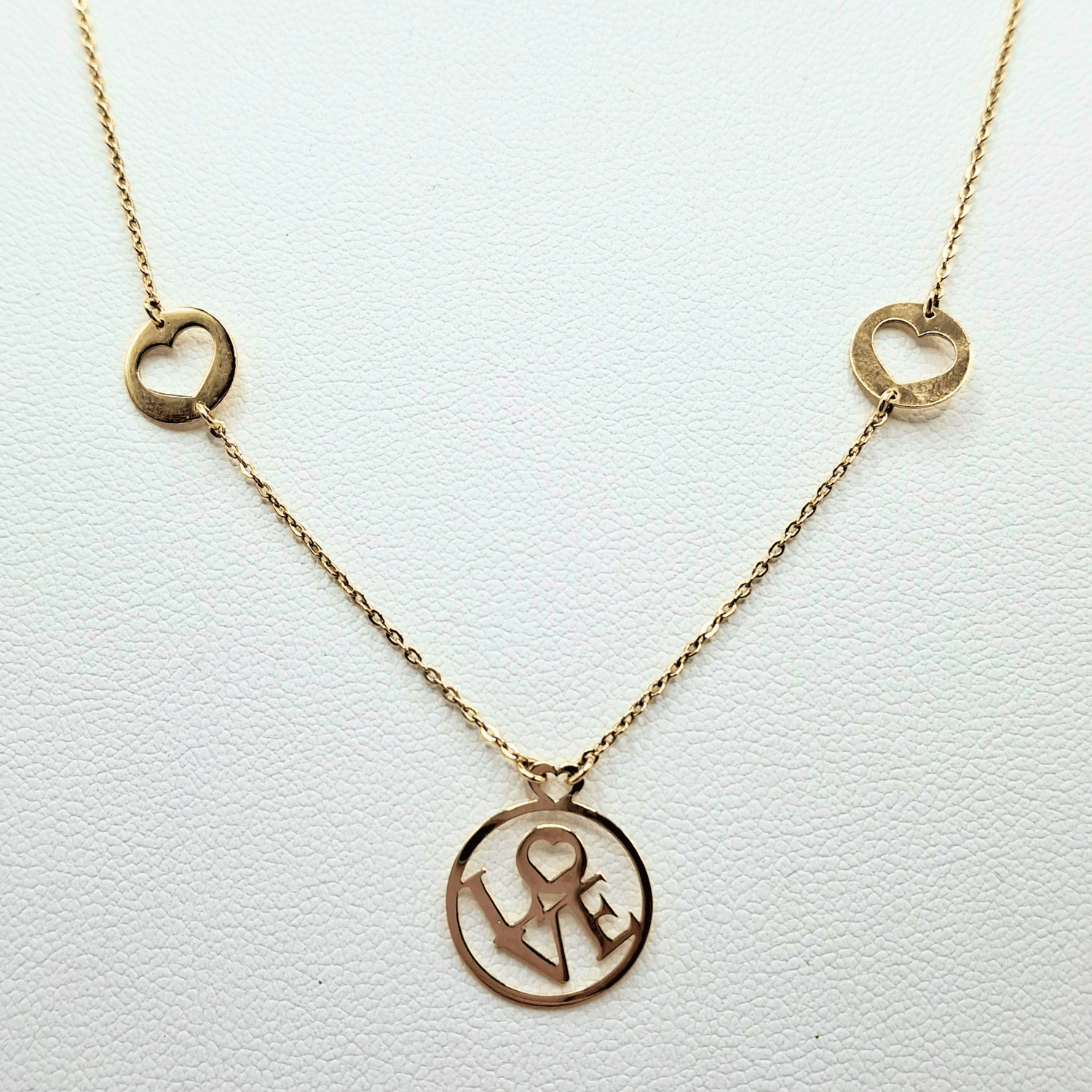 Collar modelo LOVE oro 18k, cadena forzatina 45 cm-3