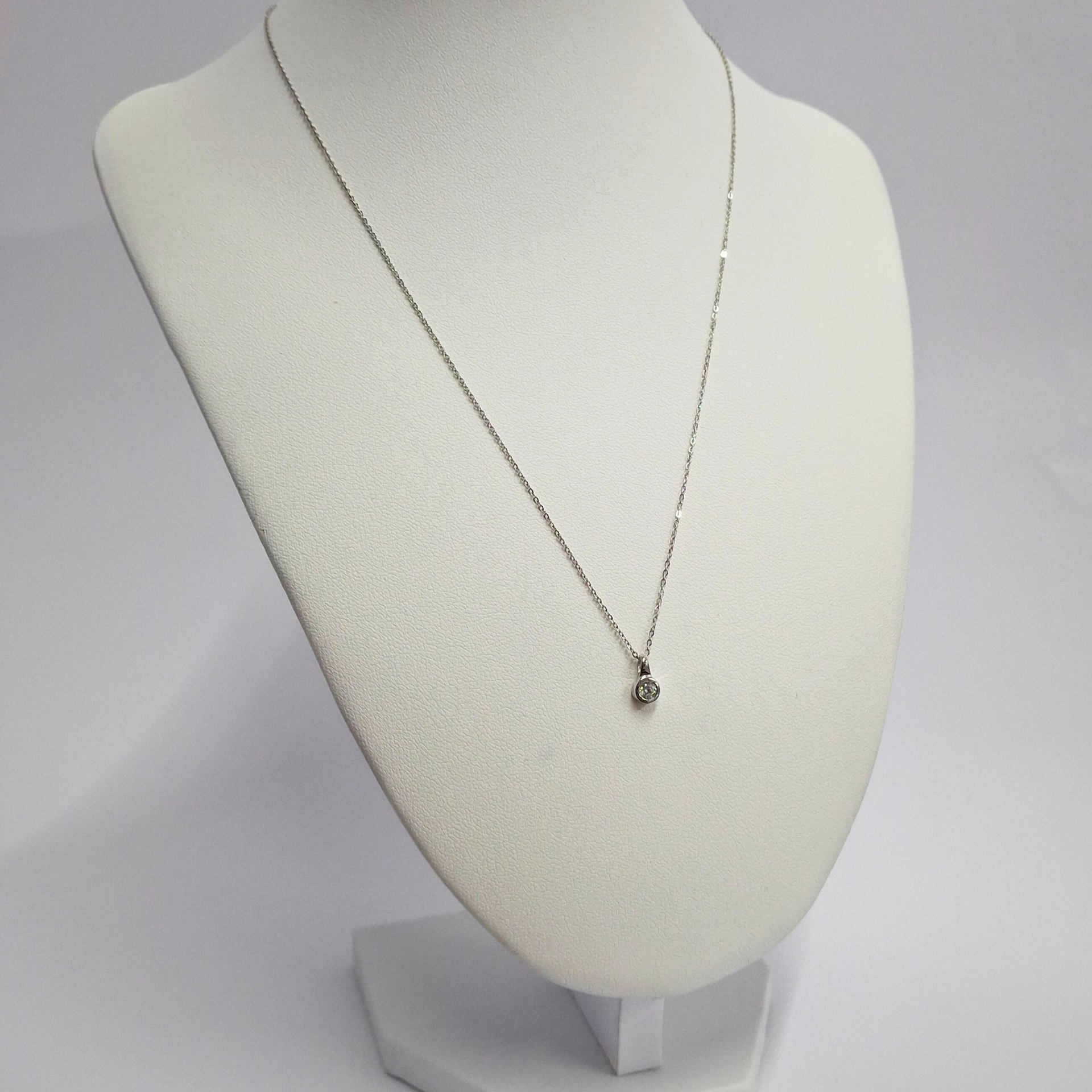 Collar Punto de luz, oro blanco italiano 18k-3