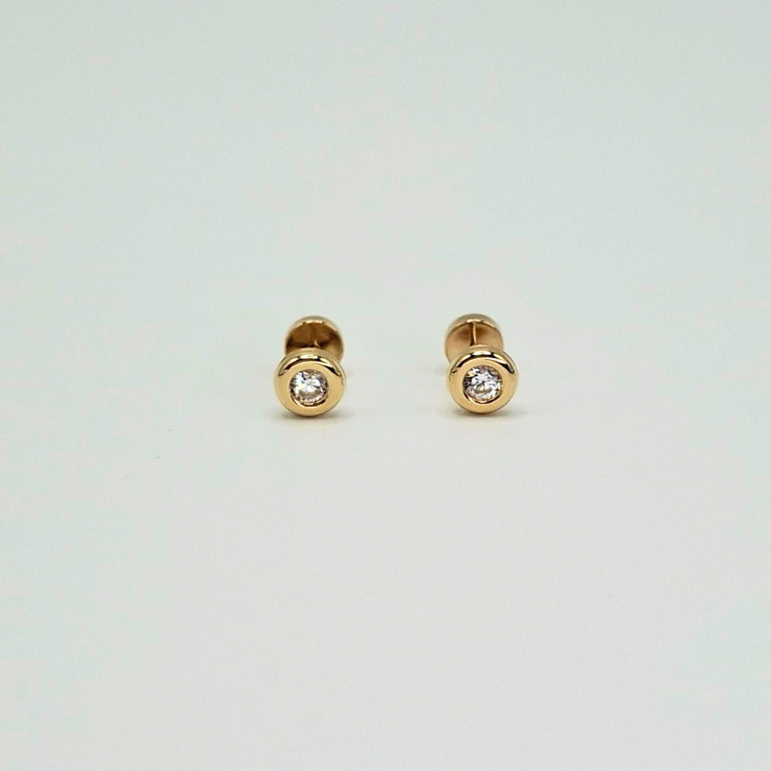 Aros abridores para bebé y niña,  modelo donuts con circón, oro 18k-2