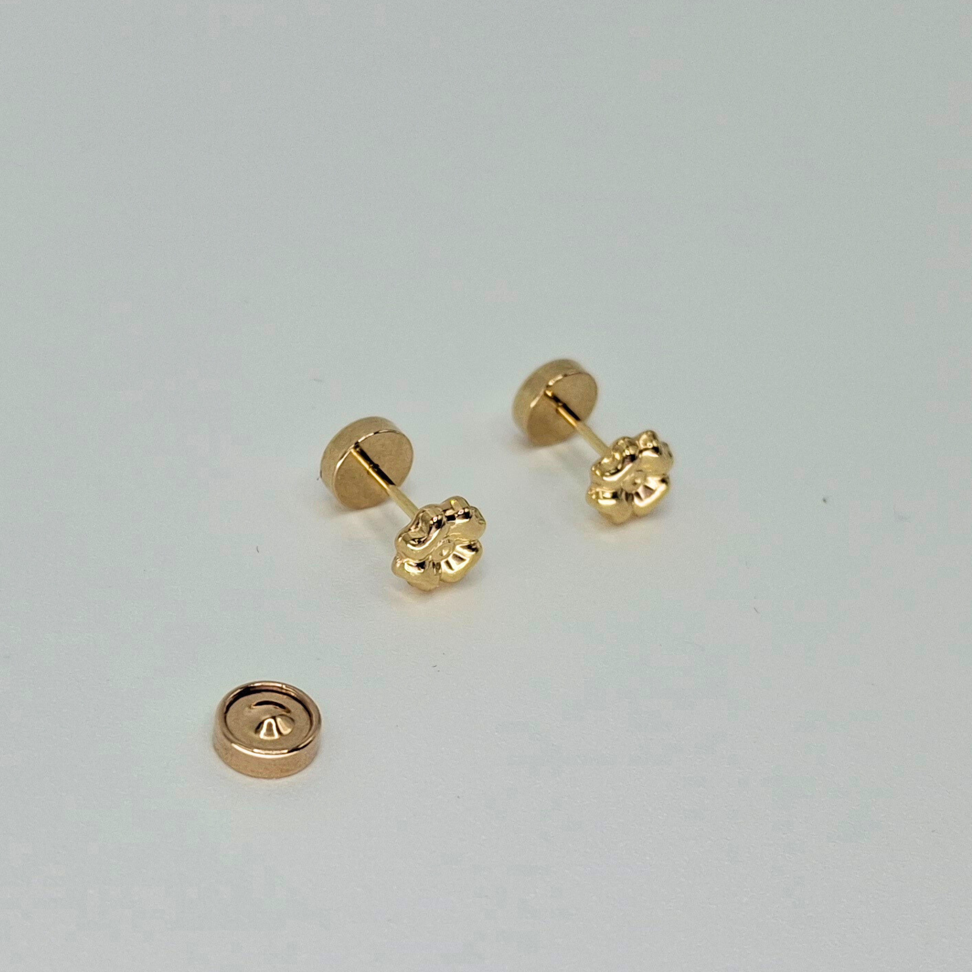 Aros abridores para bebé y niña, modelo trebol oro 18k-0