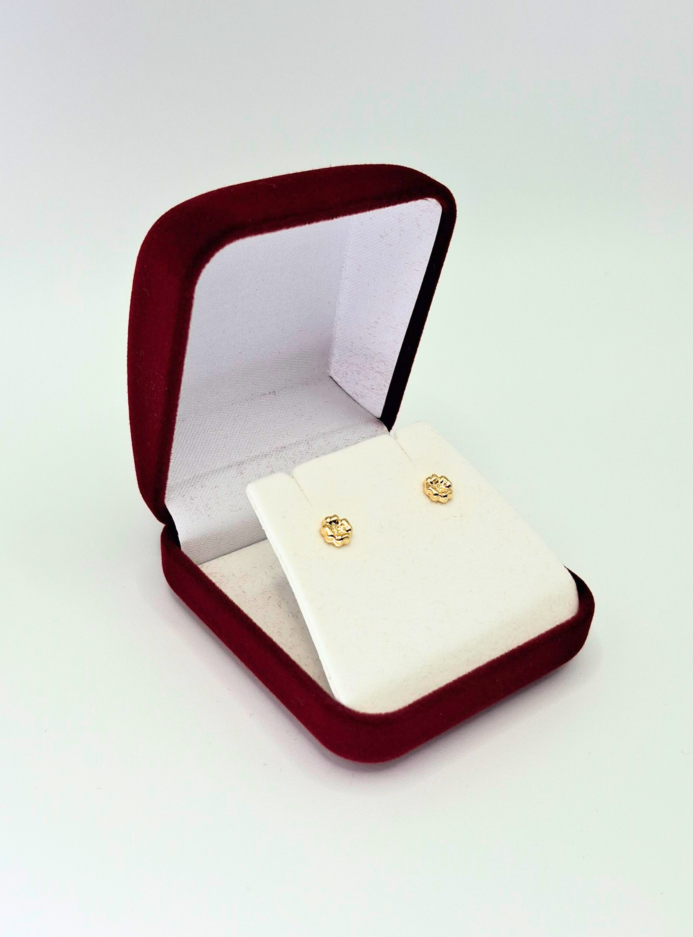 Aros abridores para bebé y niña, modelo trebol oro 18k-2