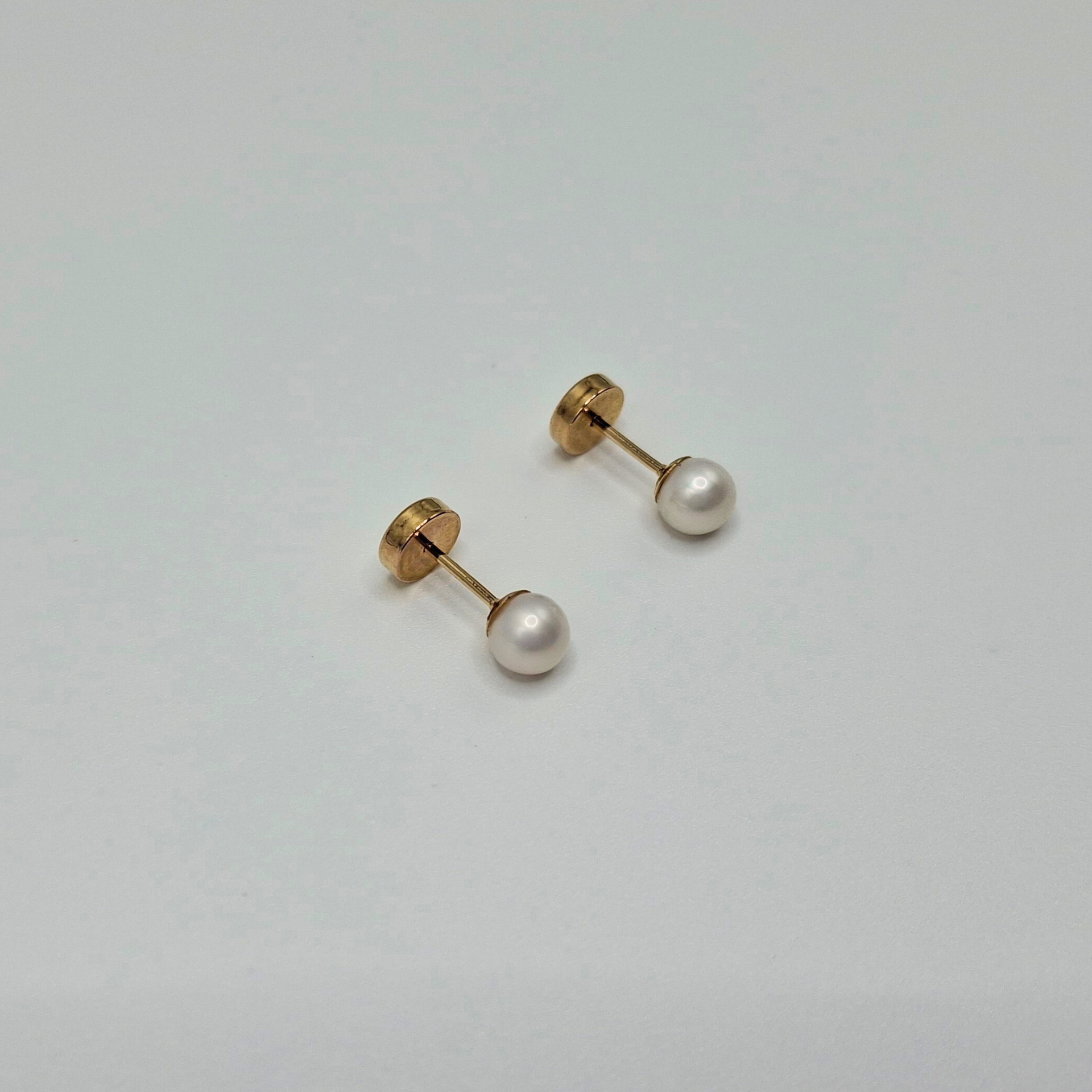 Aros abridores para bebé y niña, modelo Perla  cultivada 3,5mm, oro18k-3