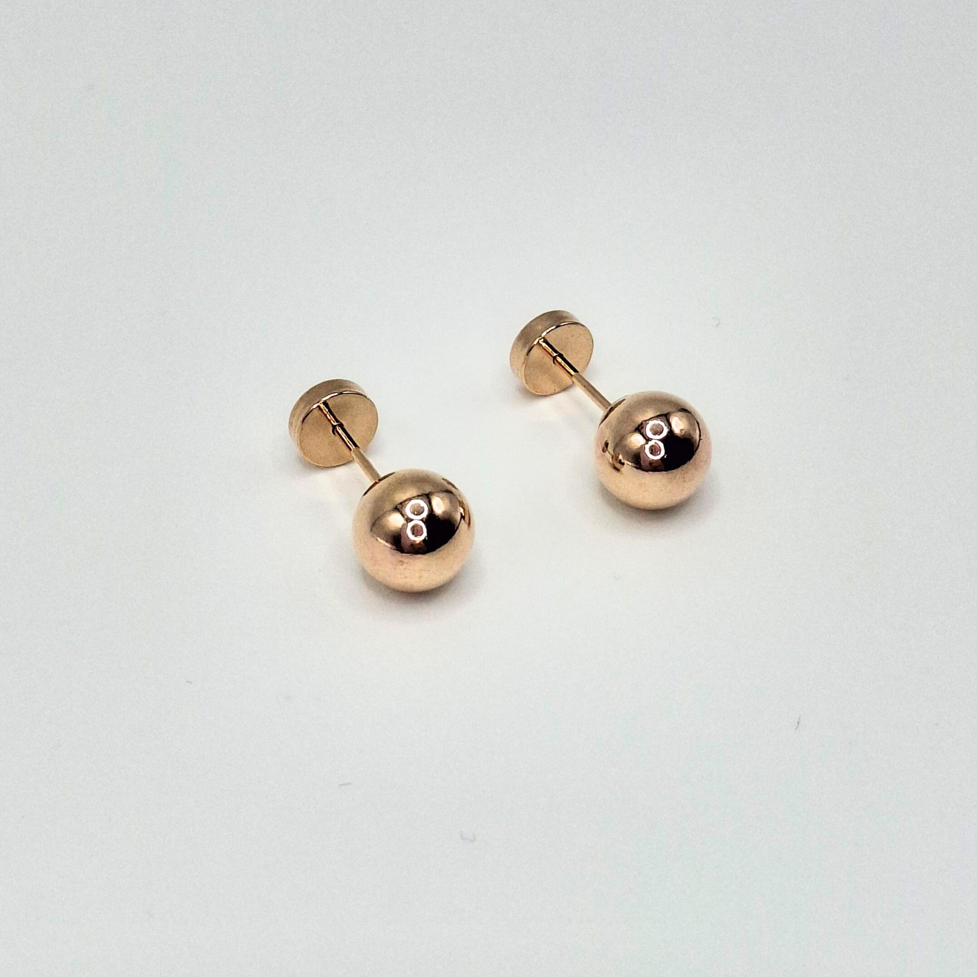 Aros abridores para bebé laminados en oro 20k modelo bolita 6,5mm-3