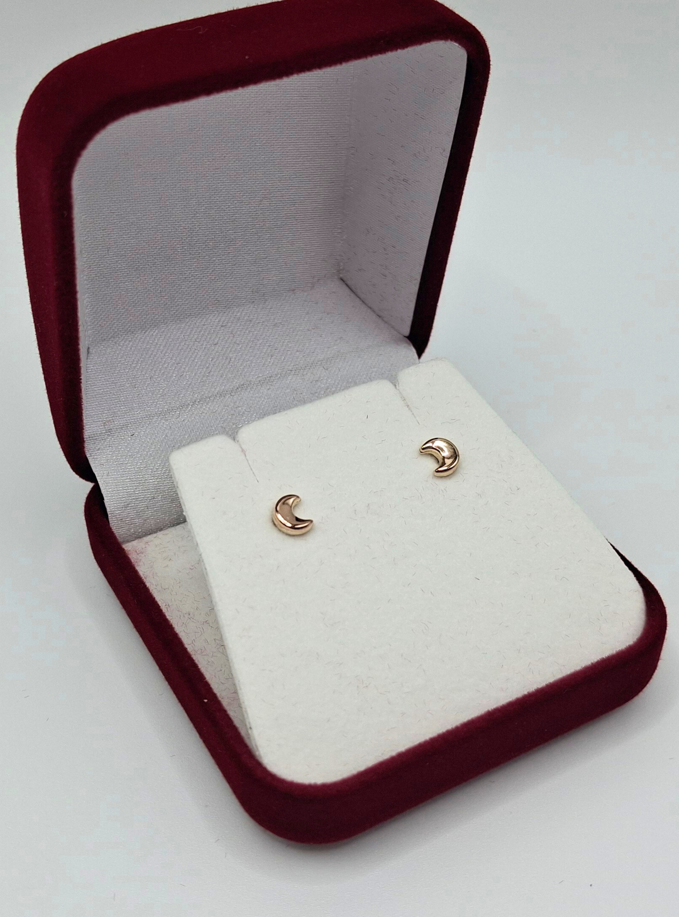 Aros abridores para bebé  y niña en oro laminado de 20k modelo luna.-2