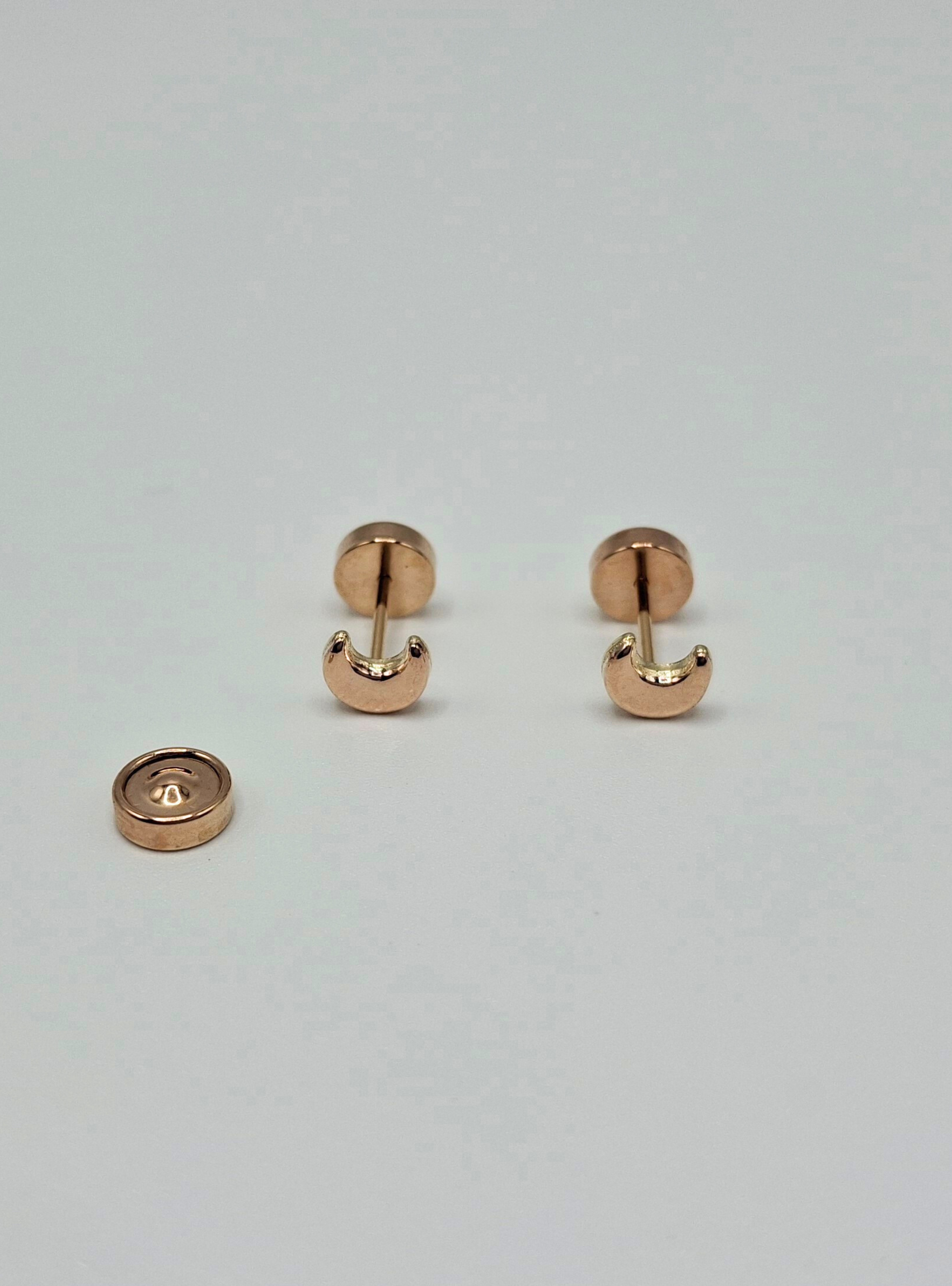  Aros abridores para bebé  y niña en oro laminado de 20k modelo luna.-3