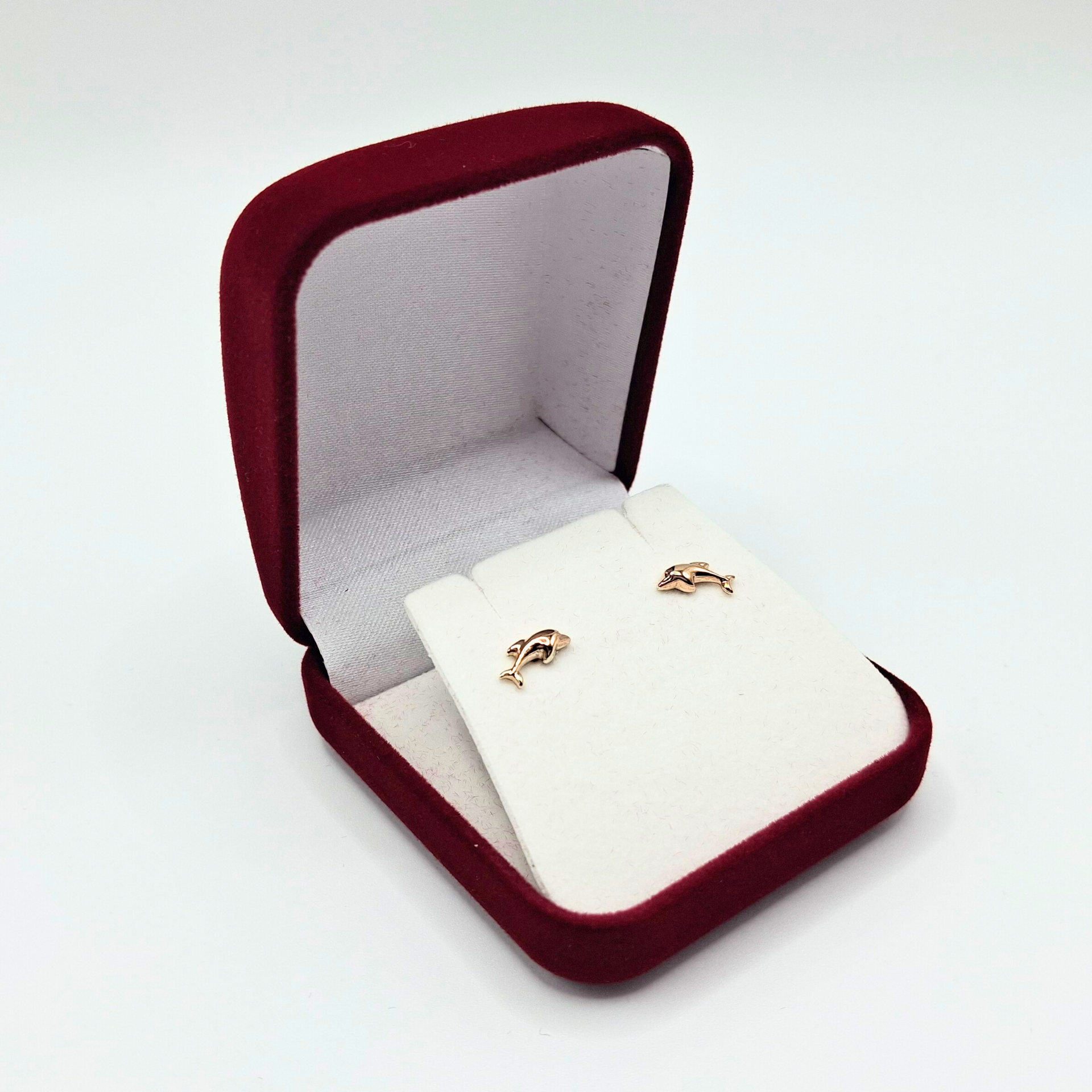 Aros abridores para bebé y niña modelo delfín, laminados en oro de 20k.-2