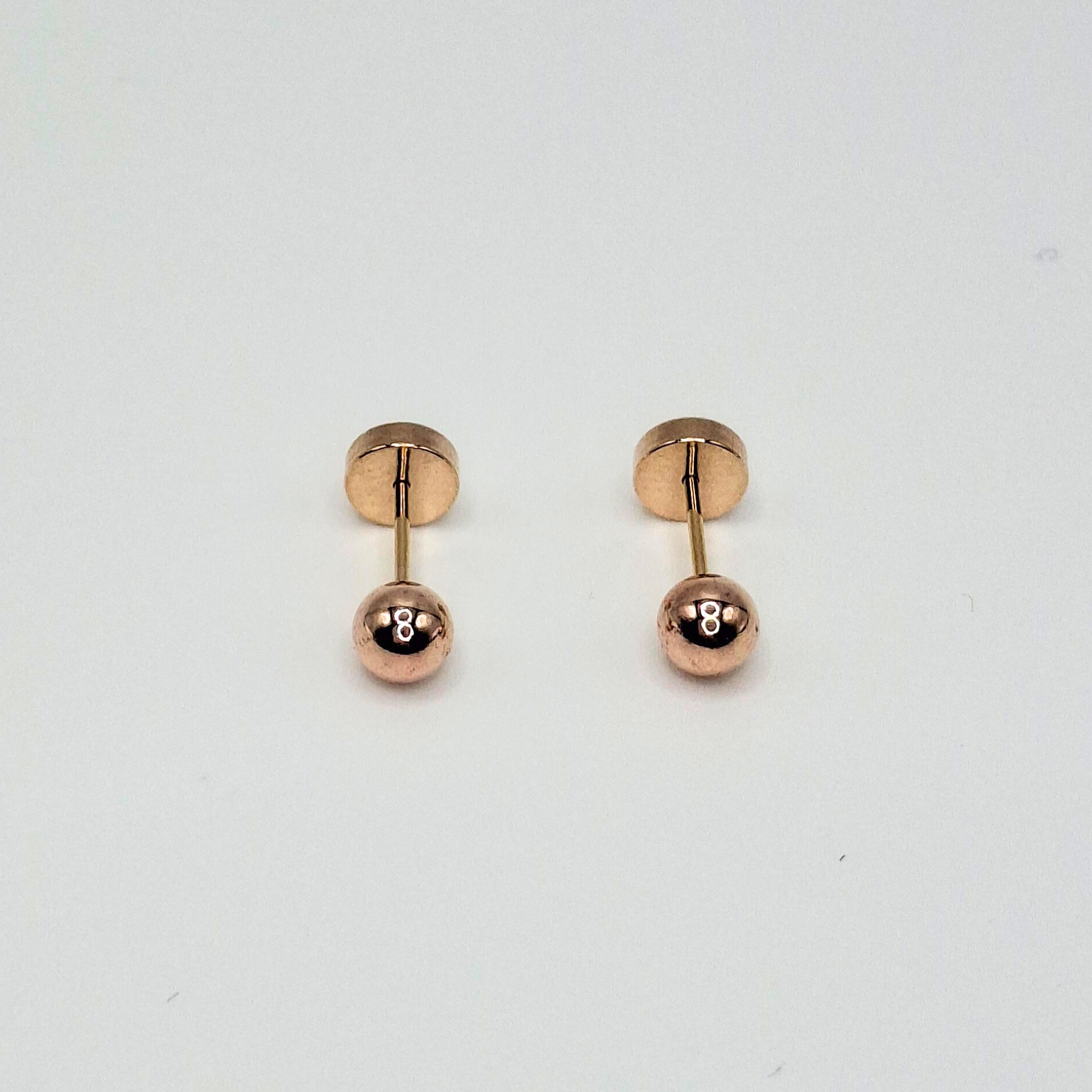 Aros abridores para bebé laminados en oro 20k modelo bolita 4mm-3