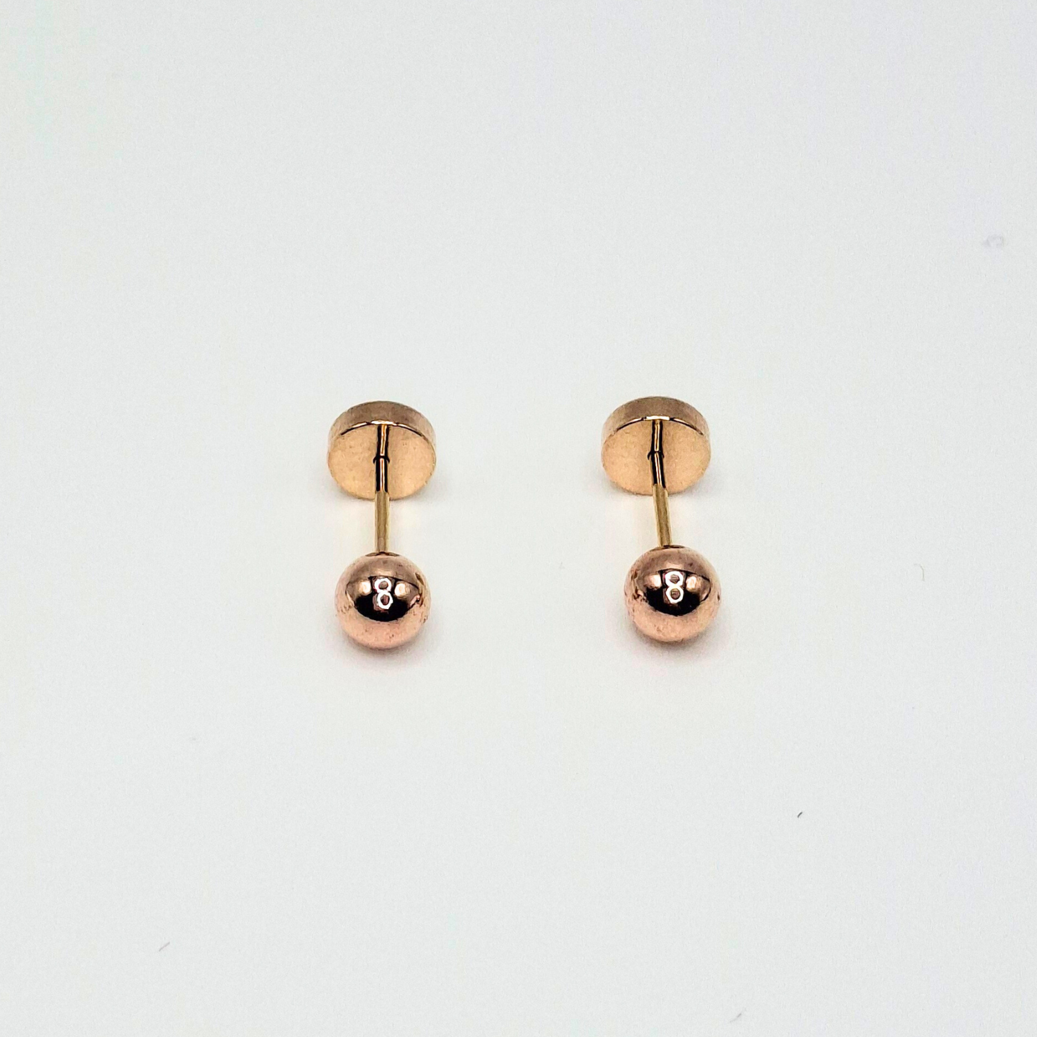 Aros abridores para bebé laminados en oro 20k modelo bolita 4mm-0