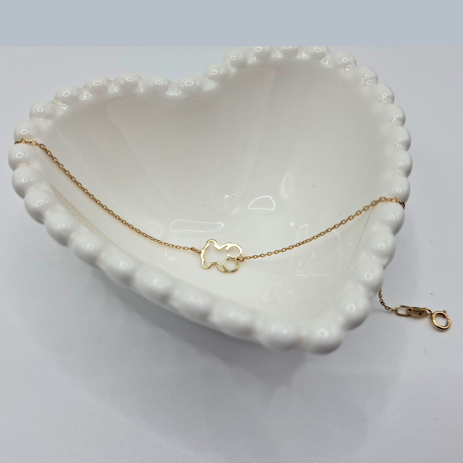 Pulsera oso, 18K oro amarillo italiano-2