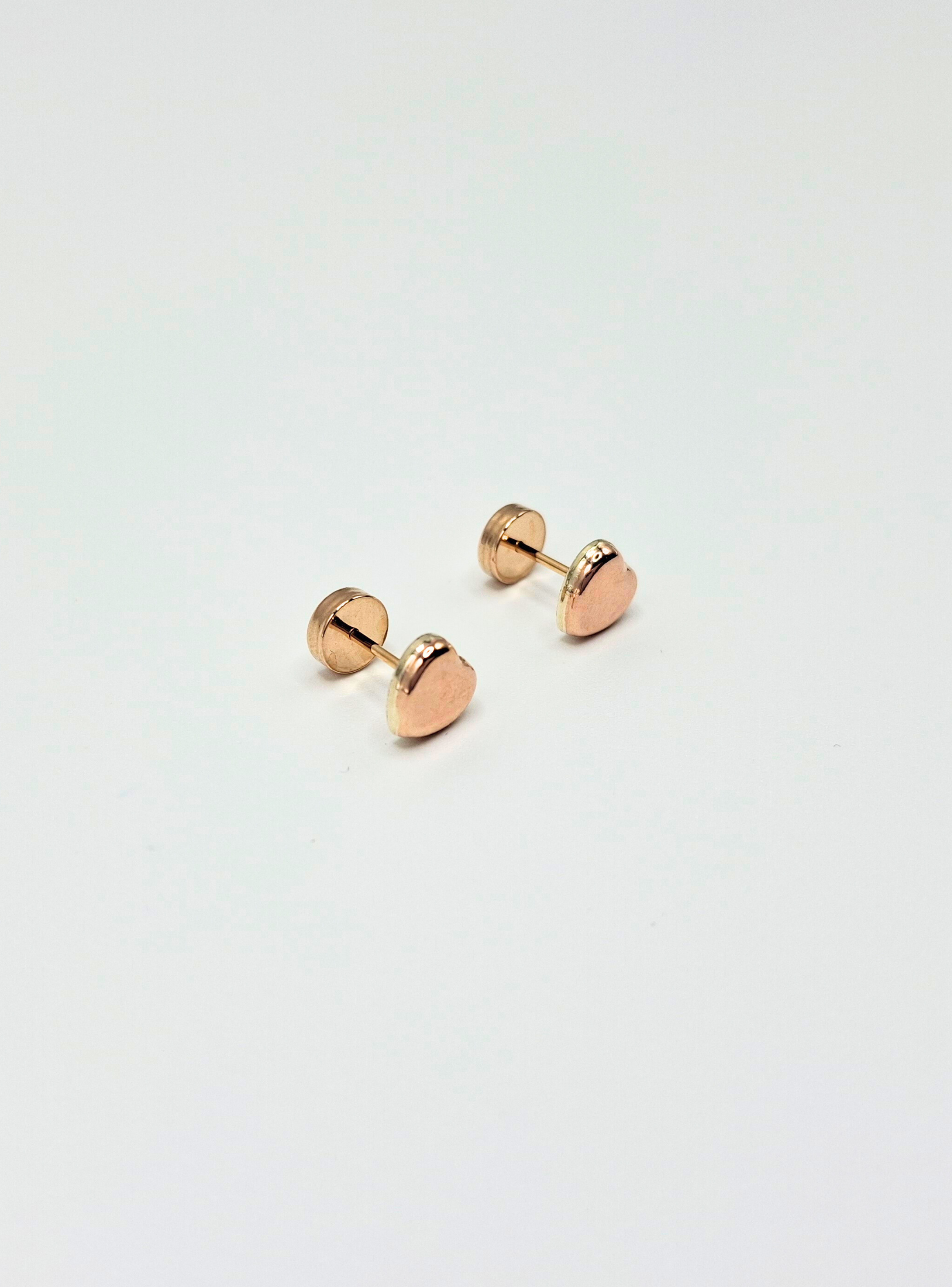 Aros abridores para bebé  y niña de oro laminado 20k modelo corazón.-3