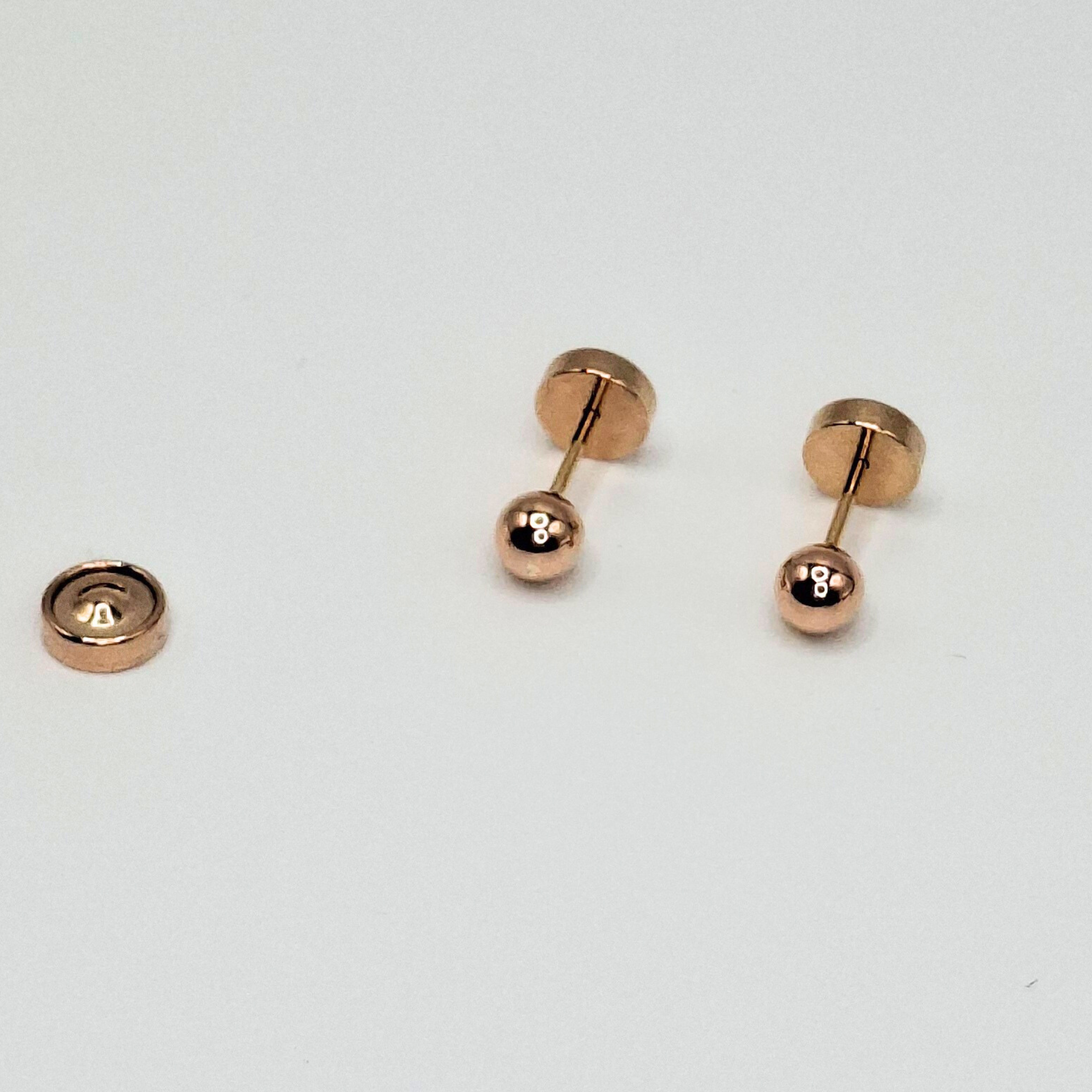 Aros abridores para bebé laminados en oro 20k modelo bolita 3,5mm-4