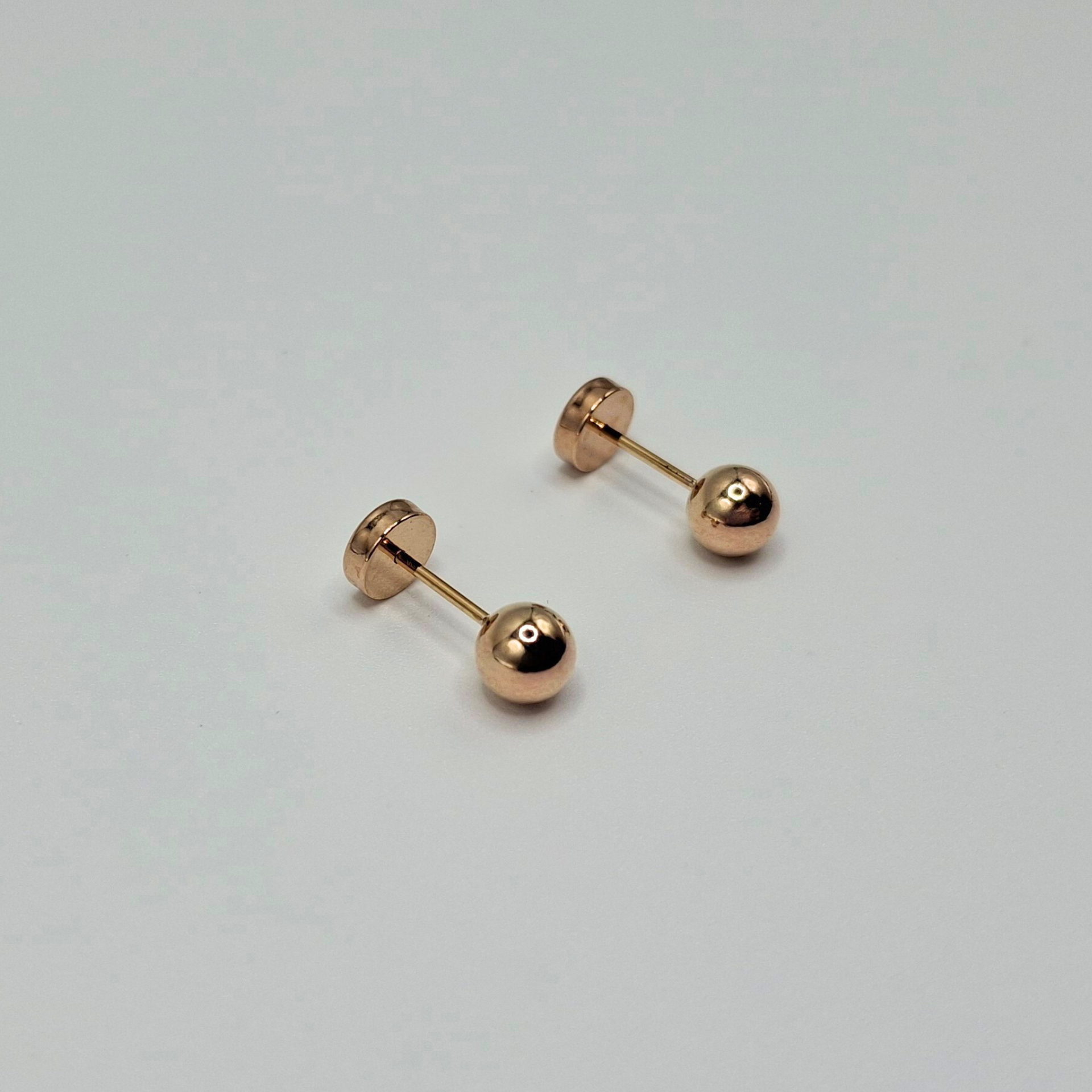 Aros abridores para bebé y niña de oro 14k modelo bolita-4