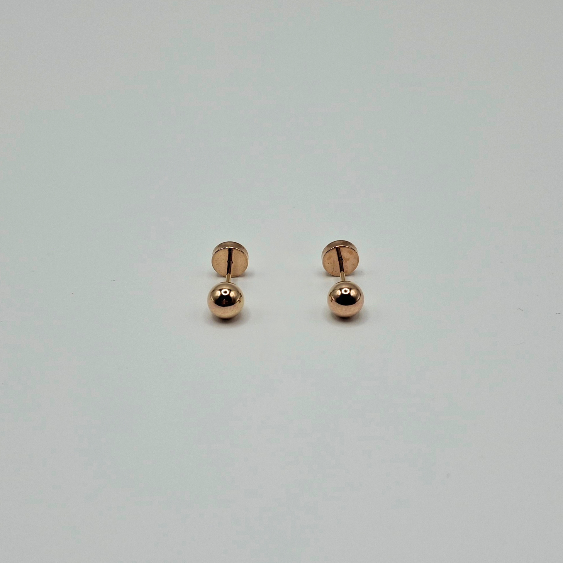 Aros abridores para bebé y niña de oro 14k modelo bolita-5