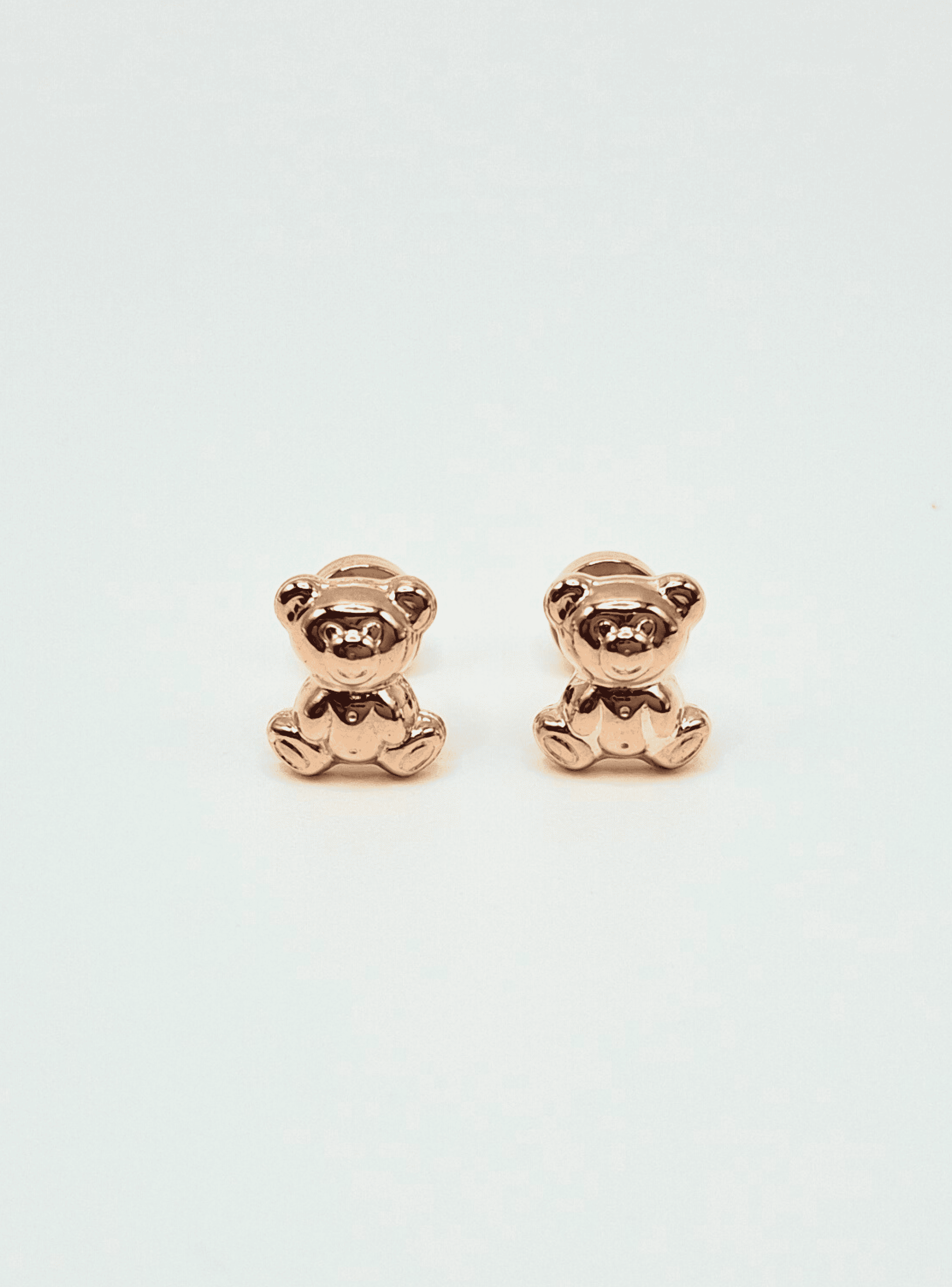  Aros abridores para bebé y niña modelo oso, laminados en oro de 20k.-1