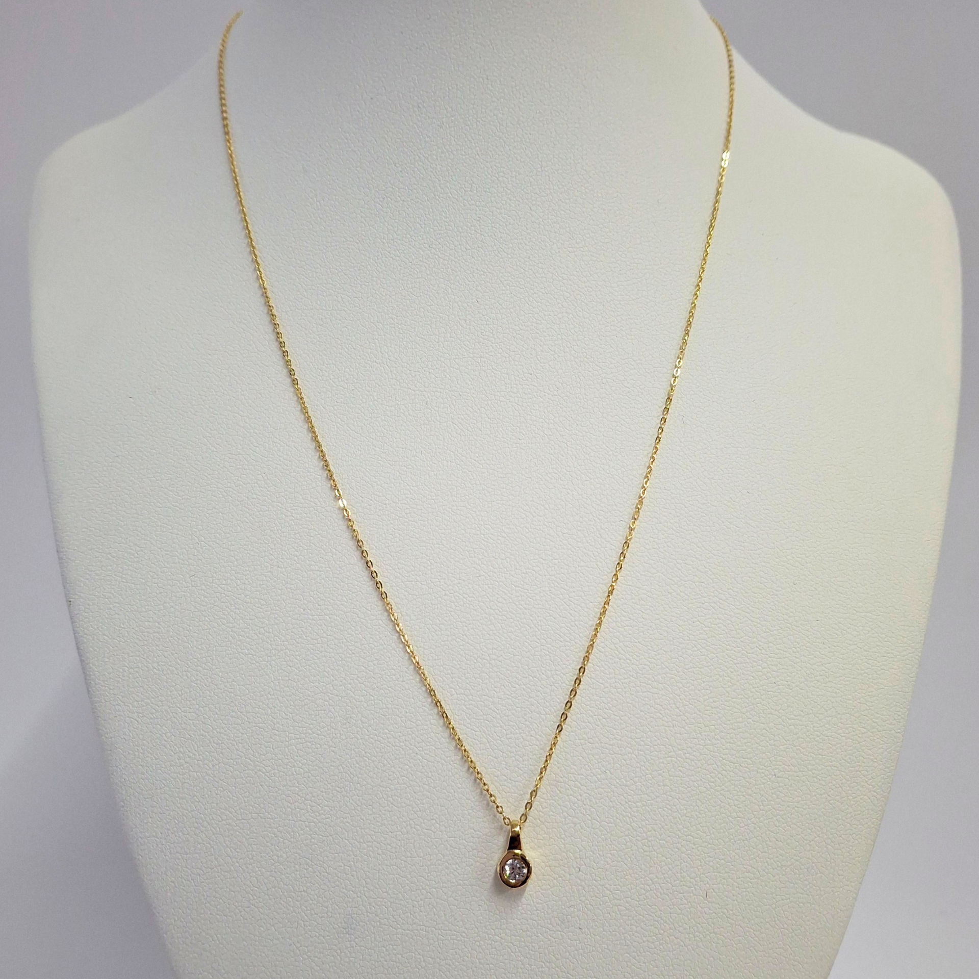 Collar punto de luz, oro amarillo italiano 18k.-2