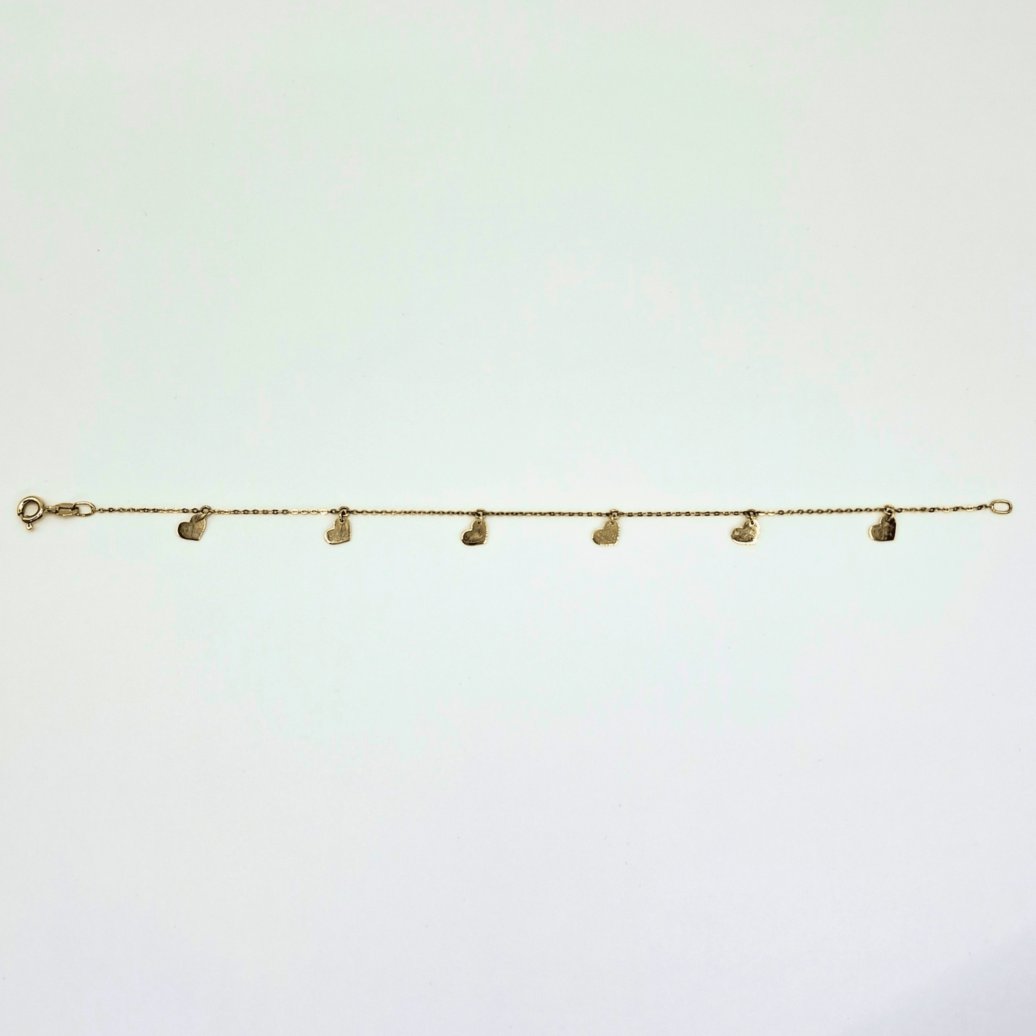 Pulsera modelo corazones oro 18k, 18cm-3