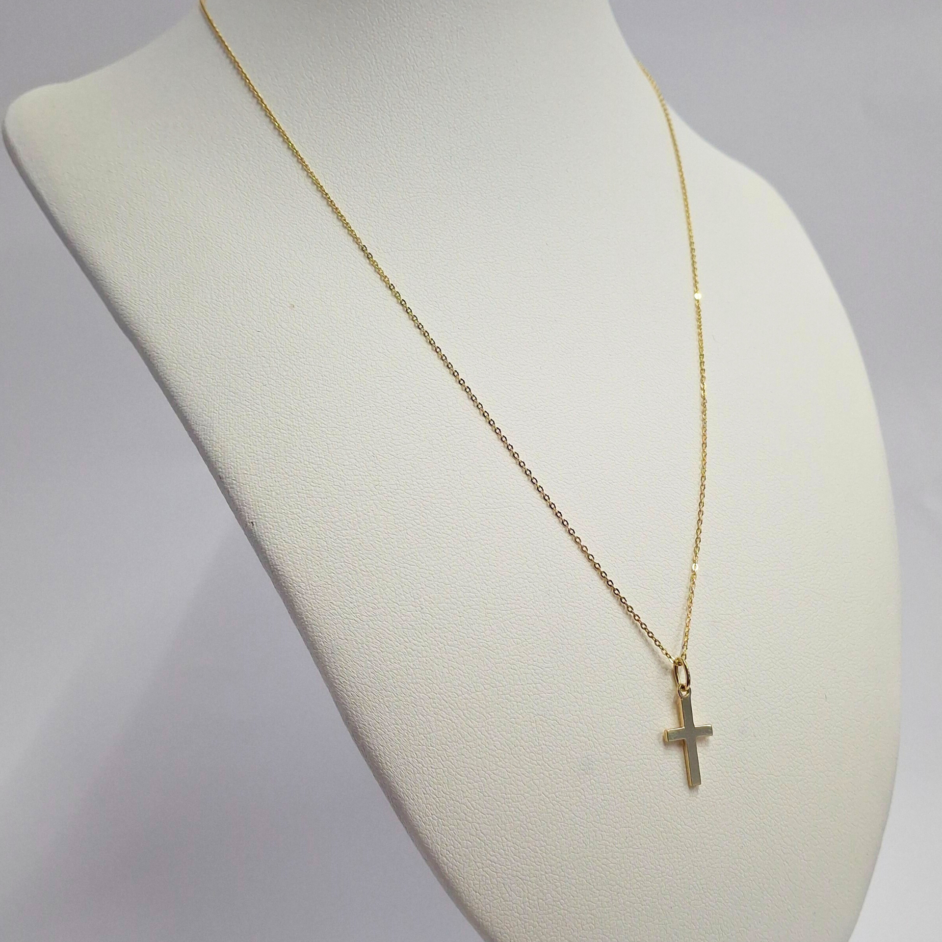 Collar oro amarillo italiano 18k, modelo cruz 1-3