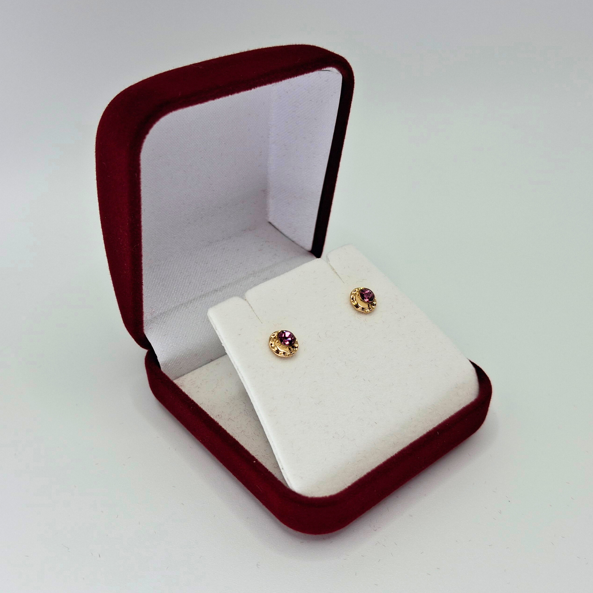 Aros abridores para bebé y niña de oro 14k modelo piedra de circón-3