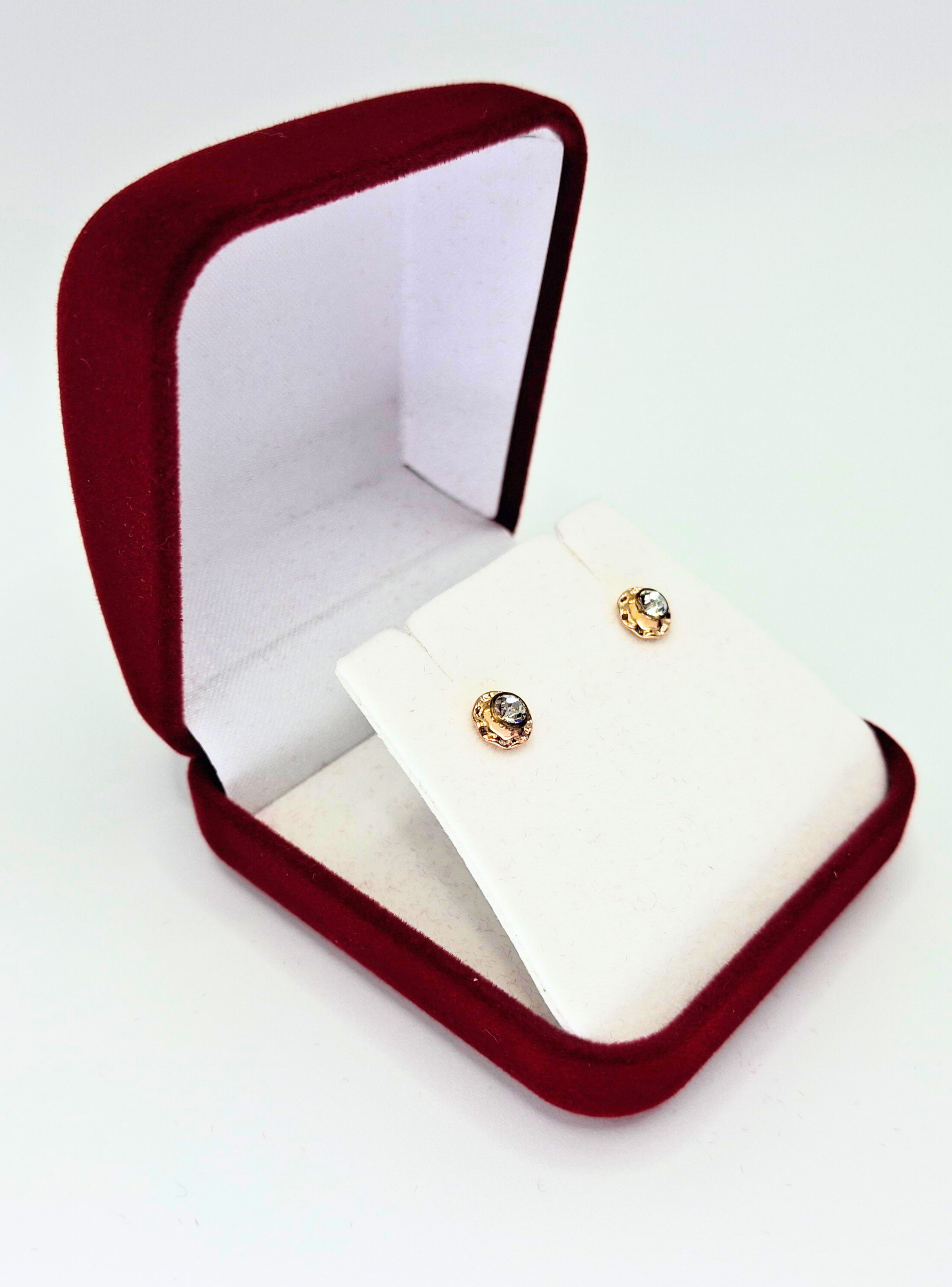 Aros abridores para bebé y niña de oro laminado 20k modelo piedra de circón-2