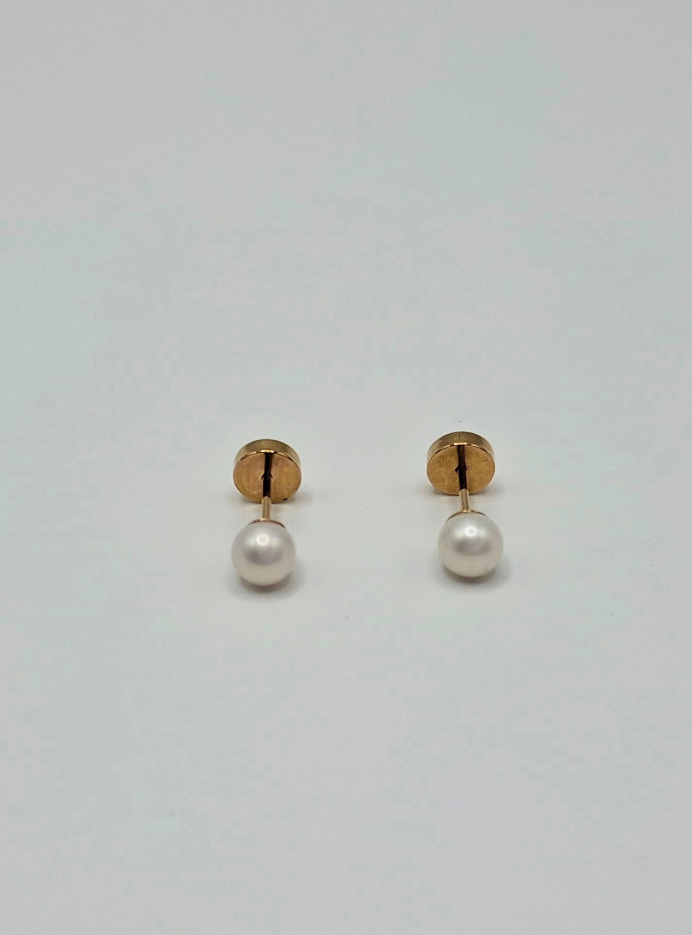 Aros abridores para bebé y niña de oro 18k y Perla cultivada.-3