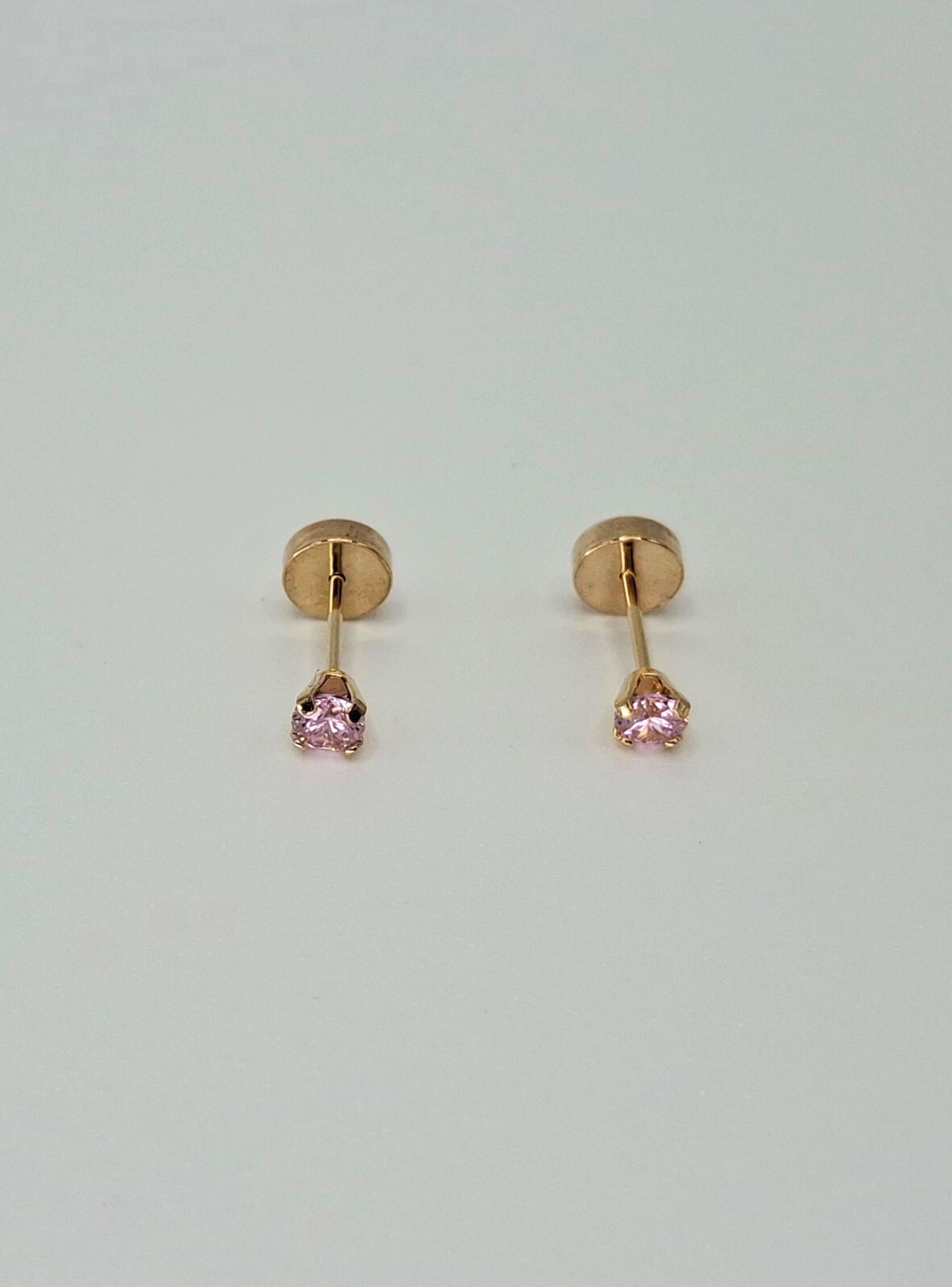 Aros abridores para bebé y niña, modelo grifa M rosa, oro 18k-2