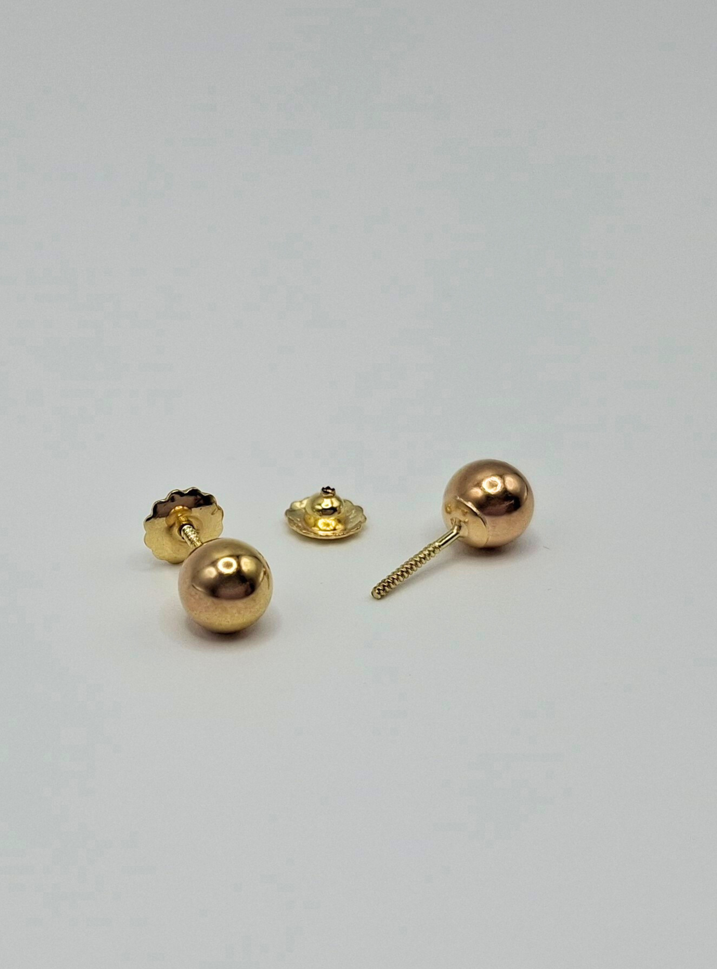 Aros Bolita, tope rosca de oro 18k-2