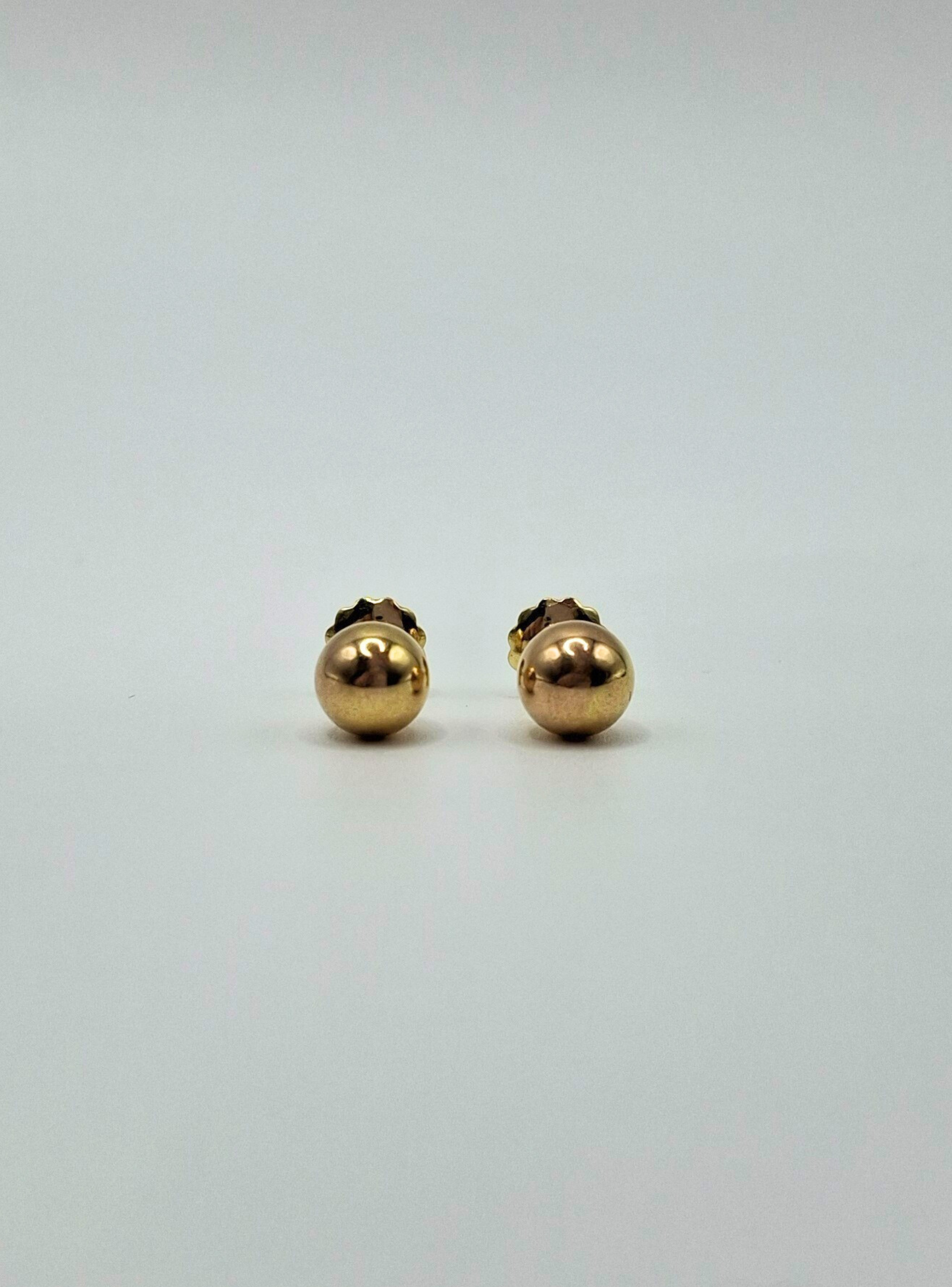 Aros Bolita, tope rosca de oro 18k-3
