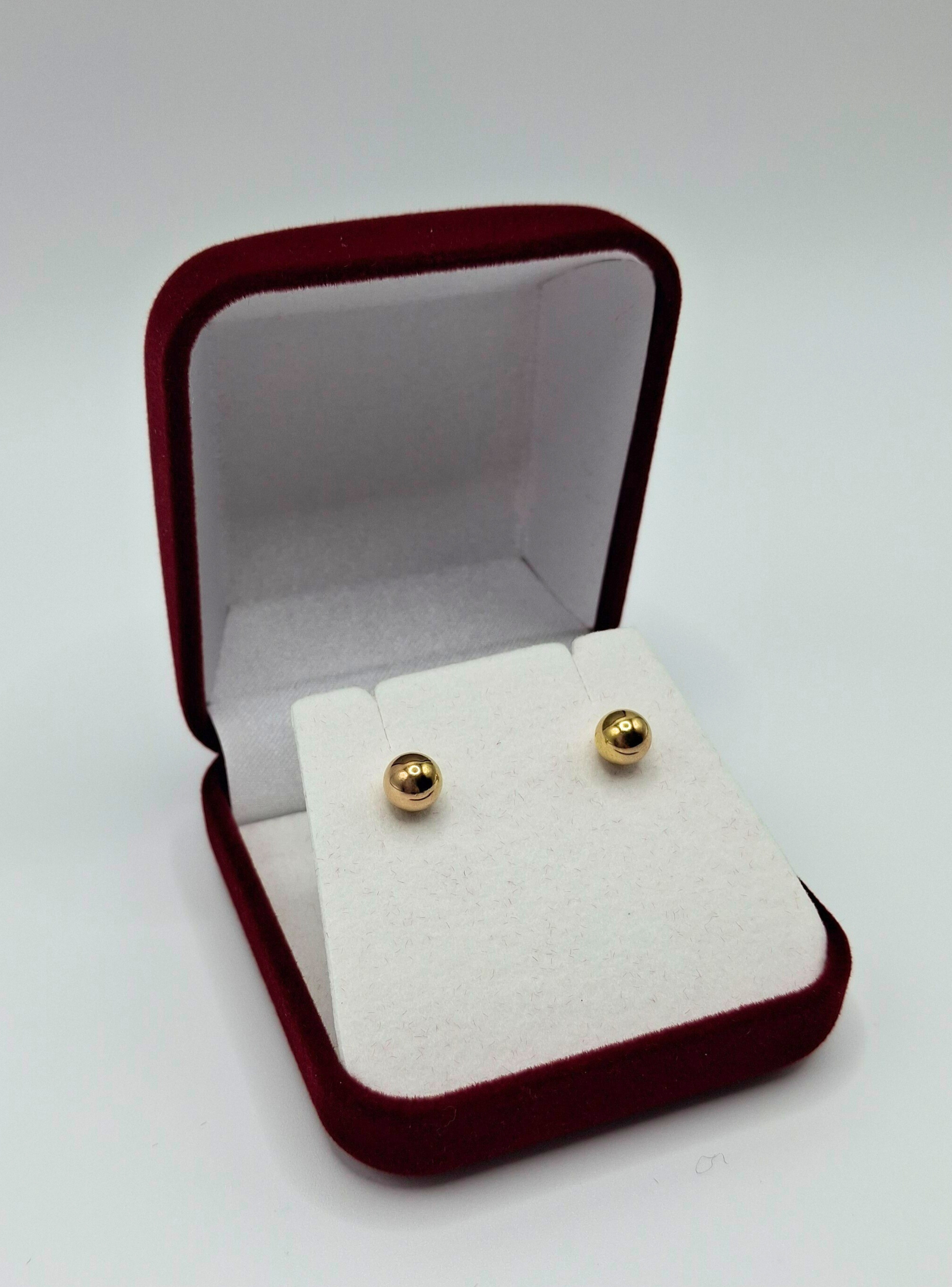 Aros Bolita, tope rosca de oro 18k-4