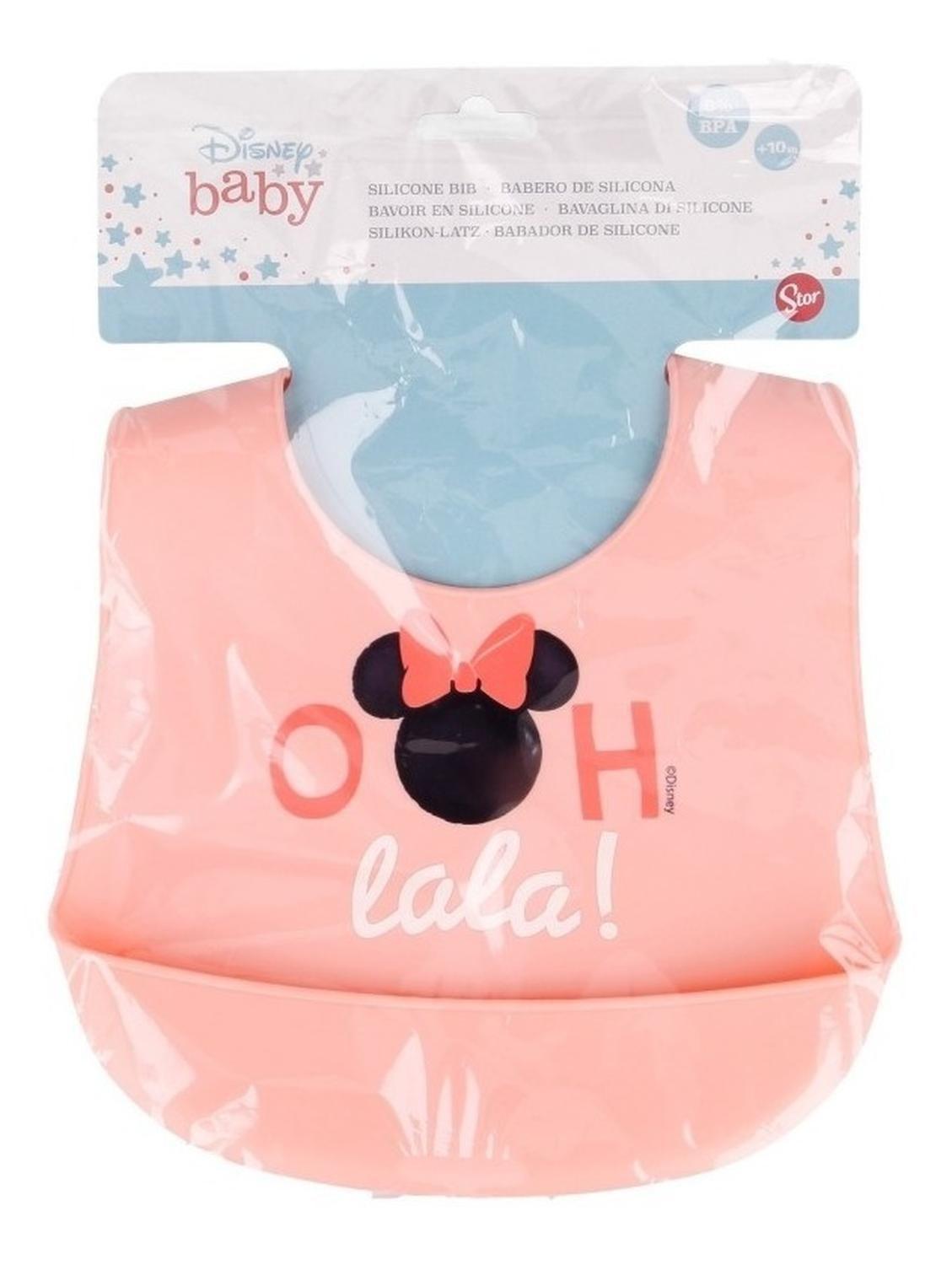 Babero De Silicona Ajustables Con Recolector D Comida Disney-2