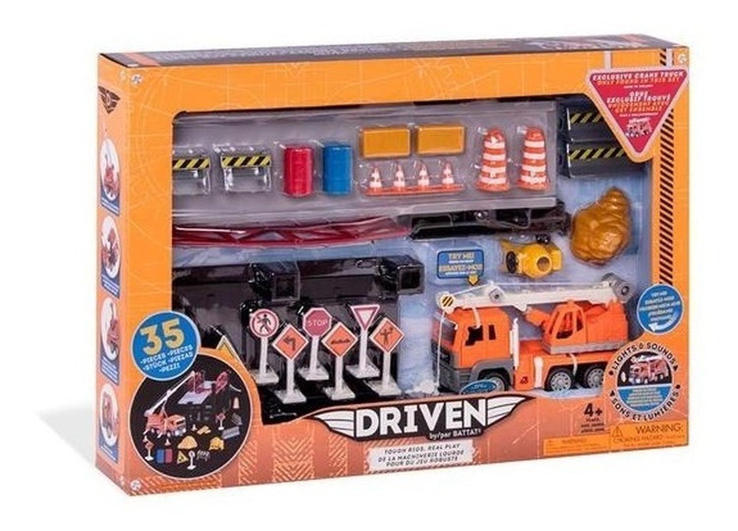 Set Construcción Incluye Grúa Con Luz Y Sonido - Driven-0