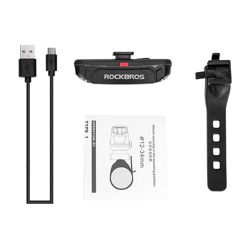 Luz Trasera Usb Bicicleta Rockbros A54bk-3