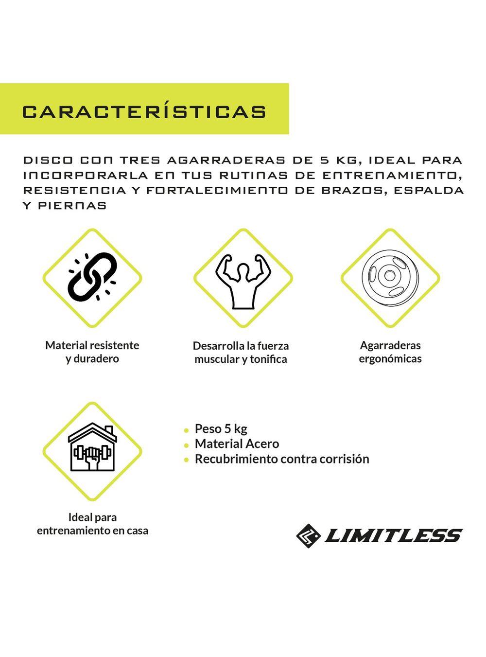 Disco Preolímpico Acero con Asas 5kg Limitless-4