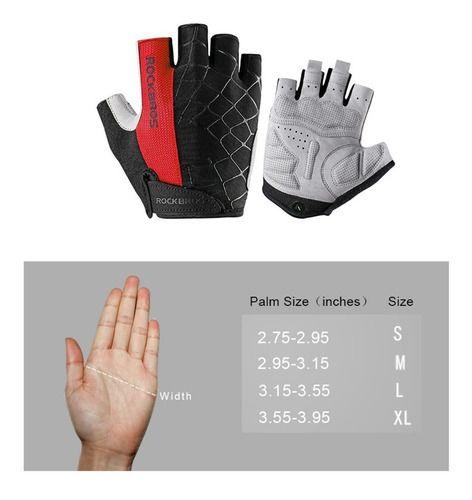 Guante Corto Rockbros S-109r Rojo Negro-4