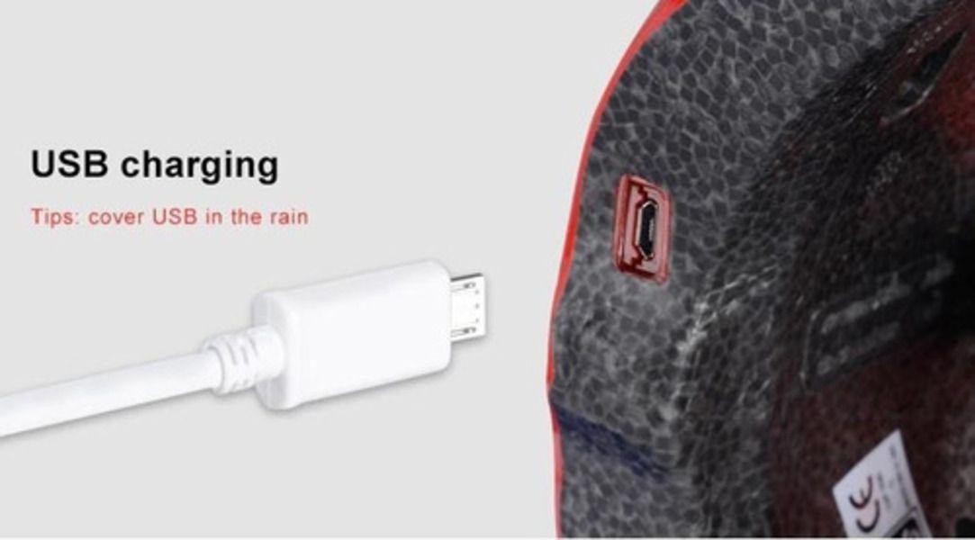 Casco C/luz Carga Usb Rockbros Zn1001-w-5