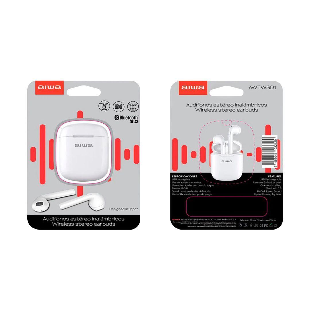 Audífonos Bluetooth V5.0 Inalámbricos / Aiwa Modelo AW-TWSD1-7