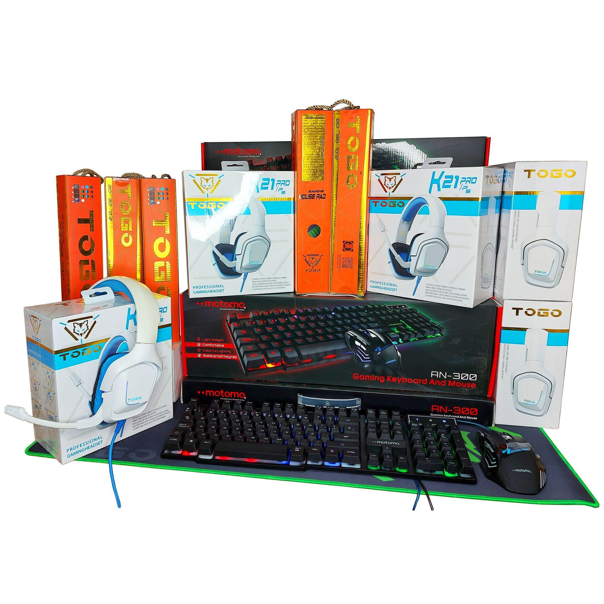 Kit Gamer RGB Togo Motomo  Audífonos + Mouse Pad + Teclado + Mouse-1