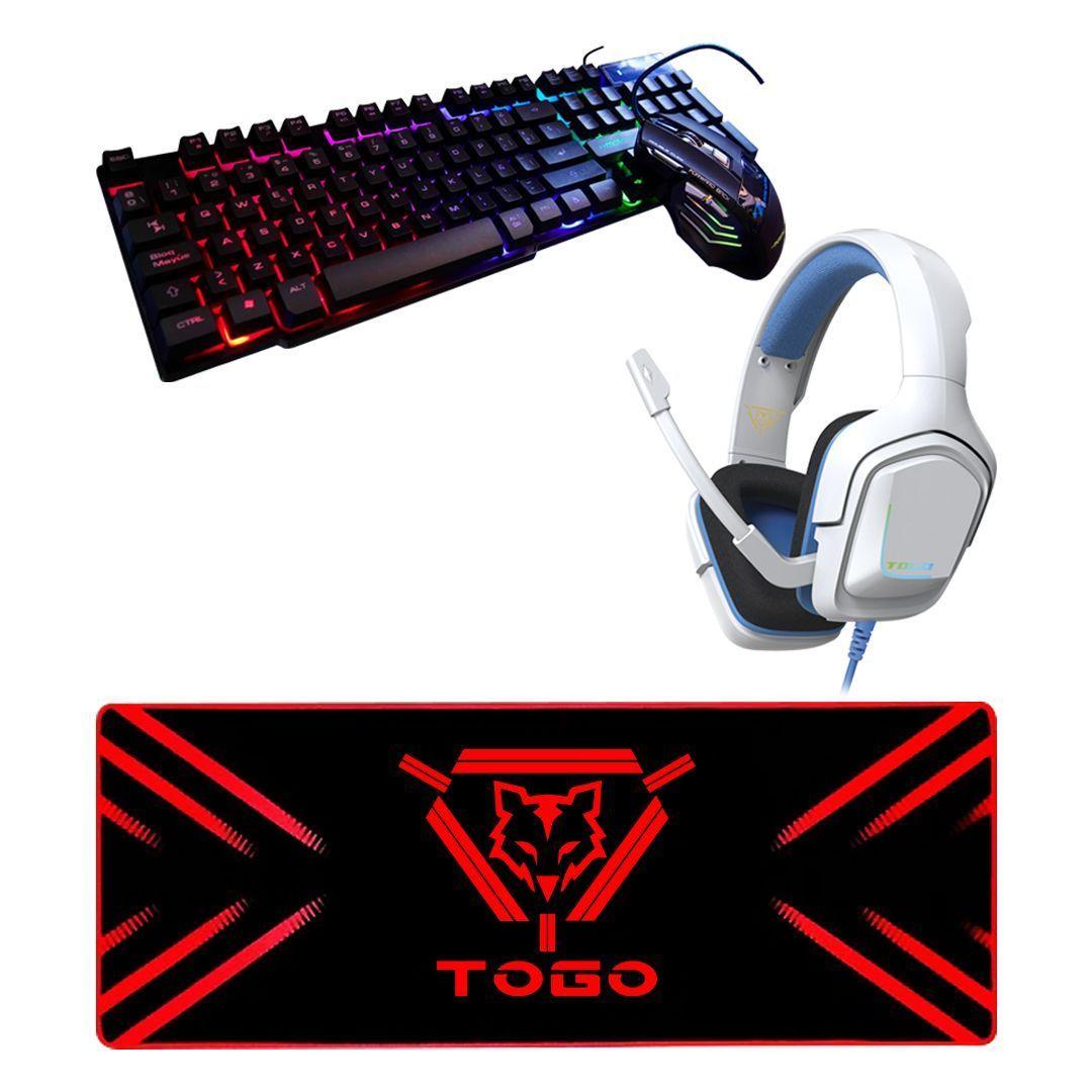 Kit Gamer RGB Togo Motomo  Audífonos + Mouse Pad + Teclado + Mouse-3
