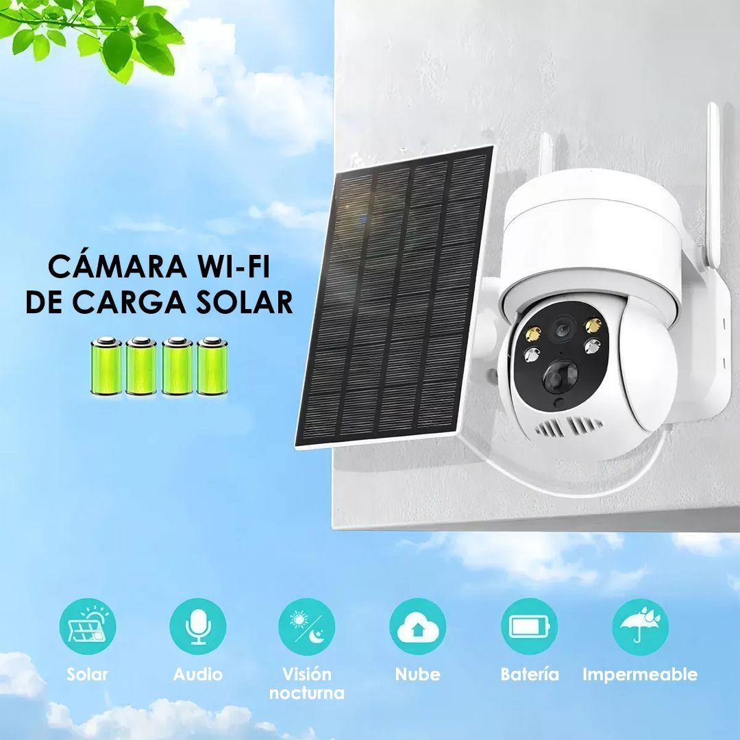 Cámara Wi-Fi con Panel Solar Sensor de Movimiento Espacios Interiores Exteriores Inalámbrica IP1080-4