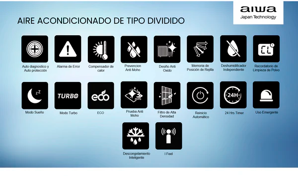 Aire Acondicionado Aiwa Split Inverter Frio Calor 12000BTU AW-12INVG-7