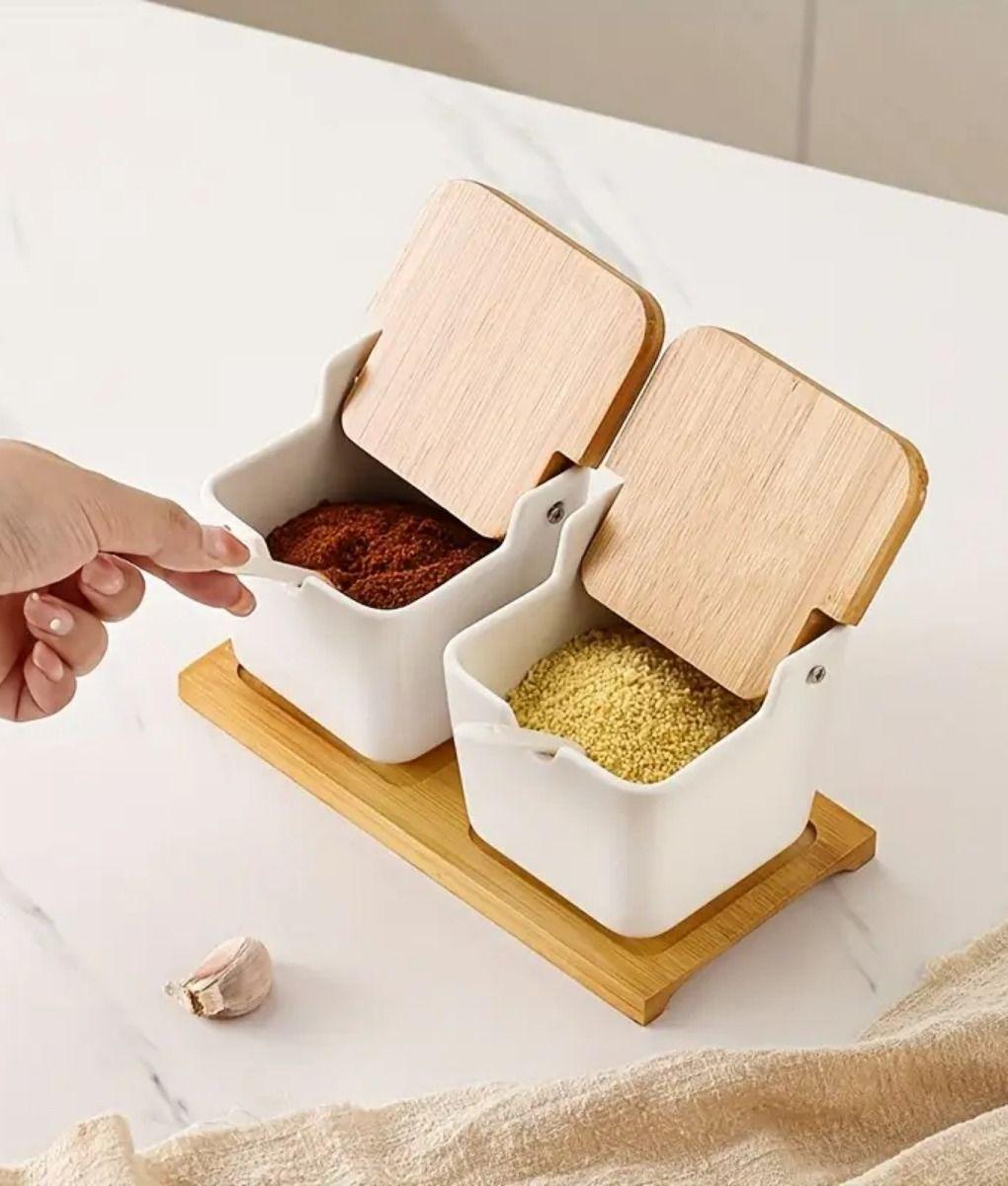 Set 2 Frascos Recipientes Almacenamiento Organización Jhn-7