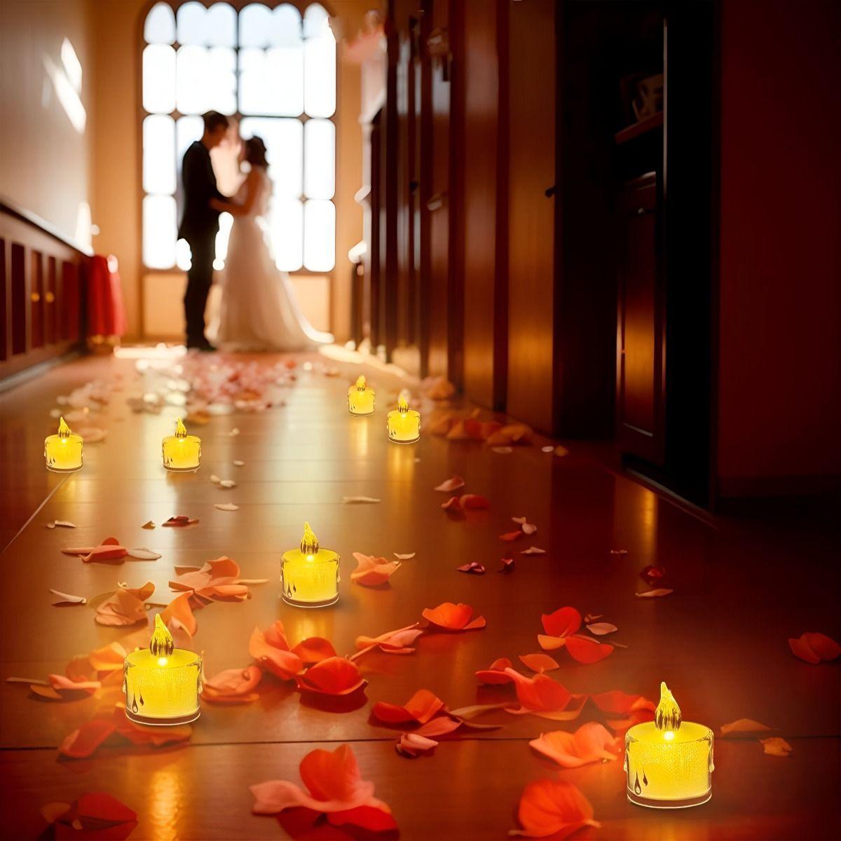 Set 16 Velas LED Decorativas Sin Llama Cristal Acrílico Jhn-6