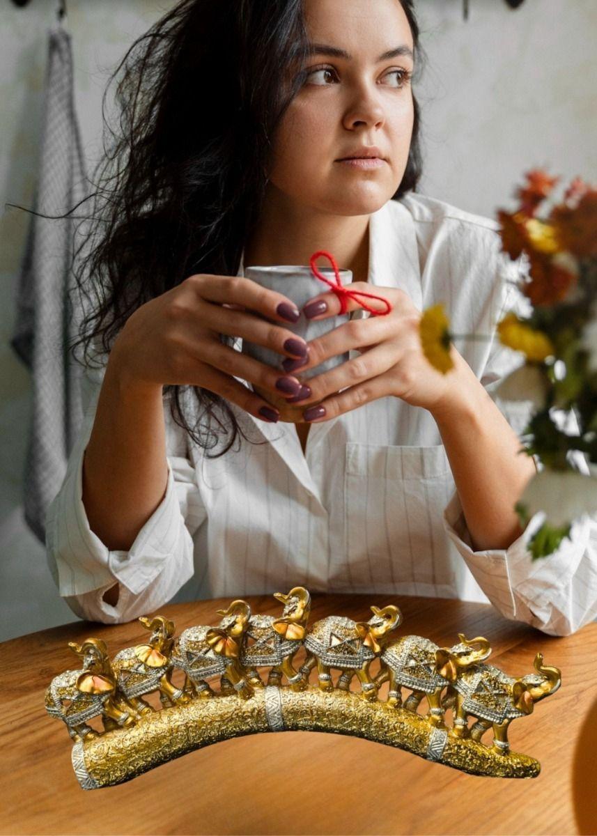 Estatua Decorativa Colmillo Elefantes Suerte Hogar Jhn-2