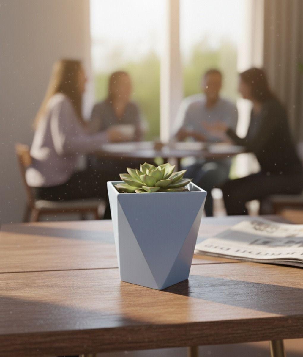 Set 2 Macetero Decorativo Geométrico Diamantado Adorno Jhn-5