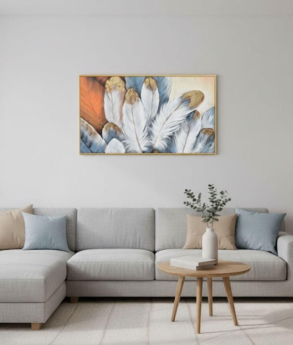 Cuadro Decorativo Plumas Abstractas Adorno Pared Jhn-5