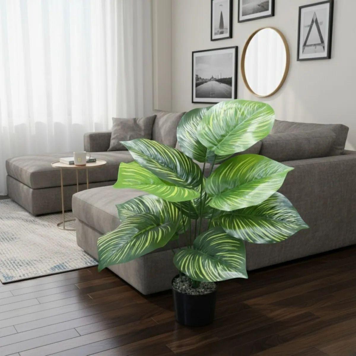 Planta Ornamental Artificial Follaje Exótico Maceta ALJ-5
