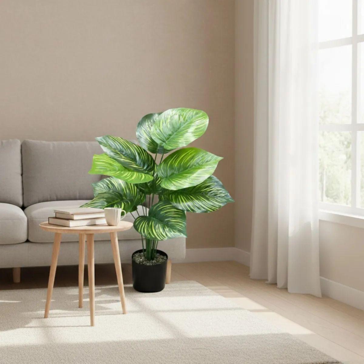 Planta Ornamental Artificial Follaje Exótico Maceta ALJ-6
